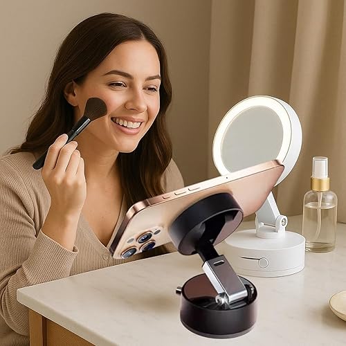 Miniatura 4 de Soporte de teléfono ajustable con interruptor de encendidoapagado, rotación de 360, plegable y portátil, con soporte de teléfono multiusos para