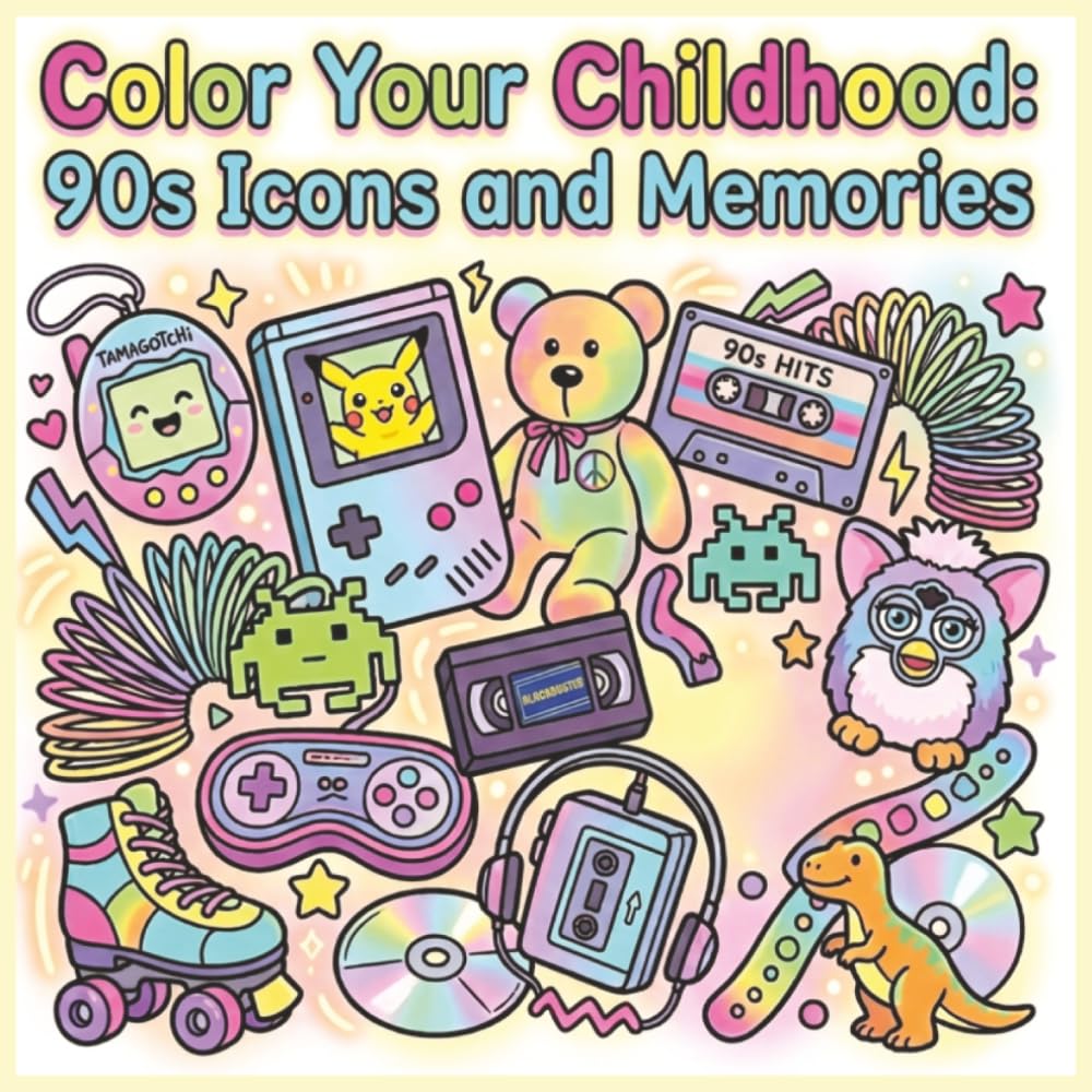 Color Your Childhood: 90s Icons and Memories: Relive Childhood Memories with Nostalgic Illustrations of 90s Pop Culture (Bold & Bright Coloring Books)