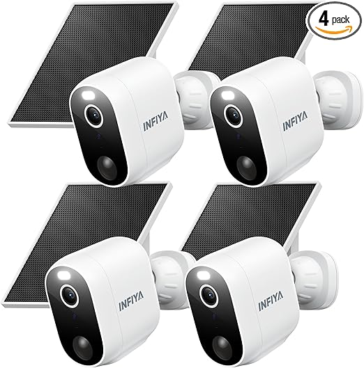 Security Cameras Wireless Outdoor-Solar&Battery Powered 2K 2.4G Cameras for Home Security, Instant Alert, AI Human Detection, Color Night Vision, 2-Way Talk, SD Storage, Work with Alexa, Z1 4P