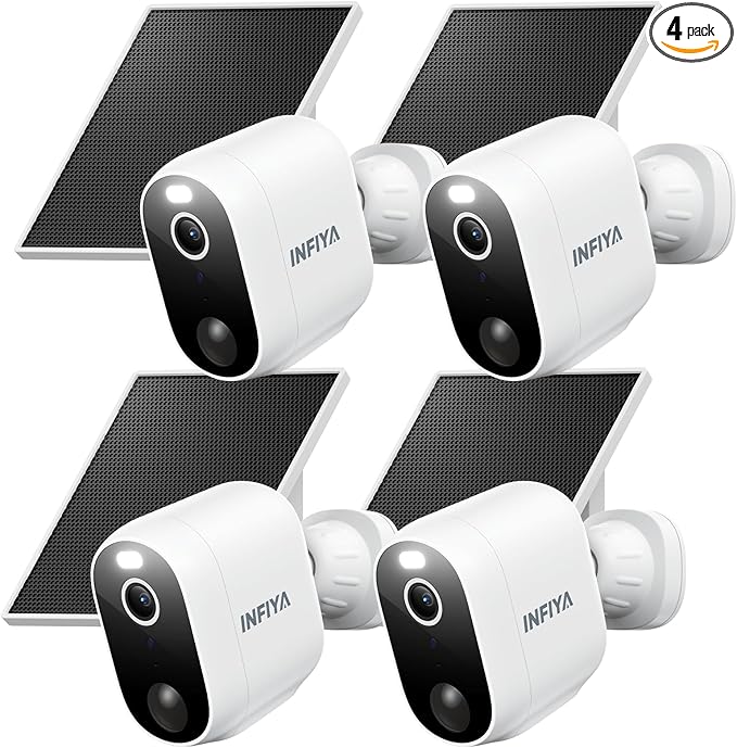 Security Cameras Wireless Outdoor-Solar&Battery Powered 2K 2.4G Cameras for Home Security, Instant Alert, AI Human Detection, Color Night Vision, 2-Way Talk, SD Storage, Work with Alexa, Z1 4P