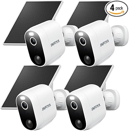 Security Cameras Wireless Outdoor-Solar&Battery Powered 2K 2.4G Cameras for Home Security, Instant Alert, AI Human Detection, Color Night Vision, 2-Way Talk, SD Storage, Work with Alexa, Z1 4P