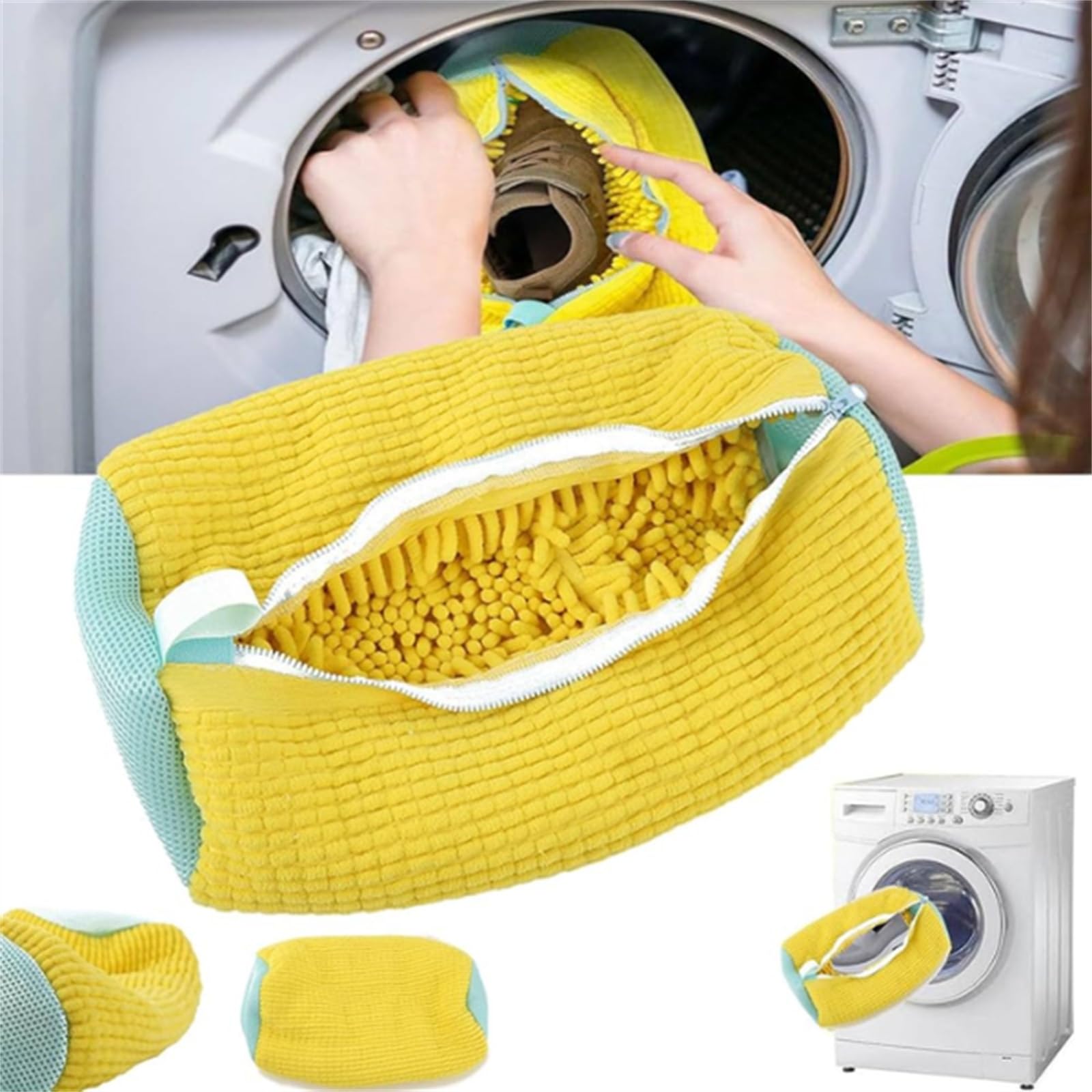 BagIt - Sac de Lavage pour Chaussures 360° avec Fermeture Éclair, Sac pour Machine à Laver, Protection Contre Les Dommages