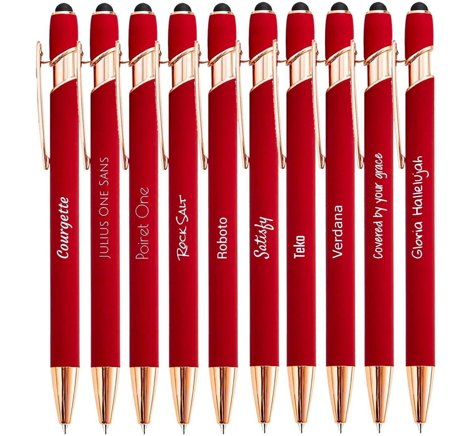 Jolis Papiers Pack de 10 Bolígrafos 2 en 1 con Grabado Personalizado – Texto o Logo para Empresas, Bodas, cumpleaños