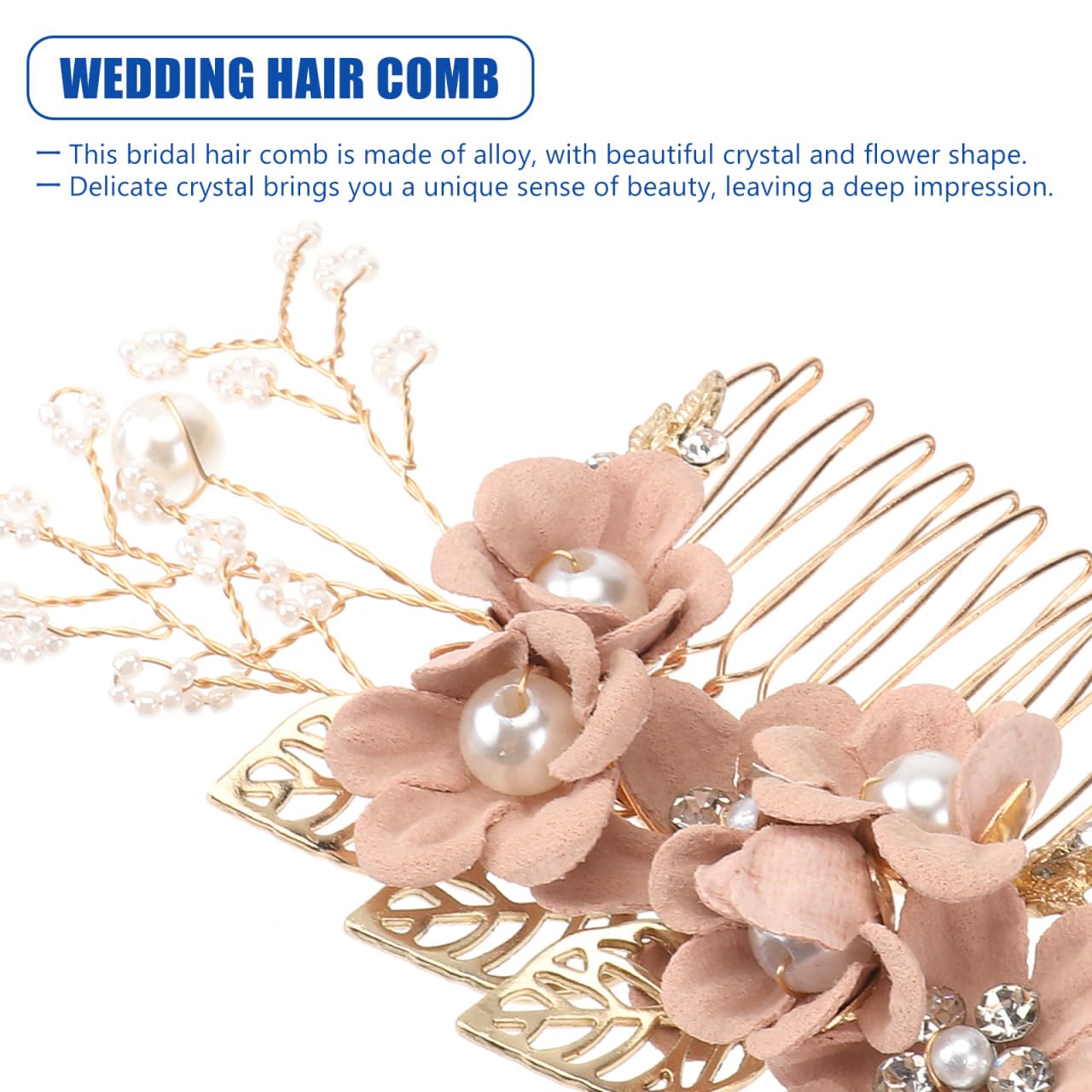 Healvian Crystal Hair Comb Wedding Headdress Rhinestone Bridal Hair Accessories for Bridesmaids Special Occasion 5.91X2.36 Inches Alloy Slide - Image 3