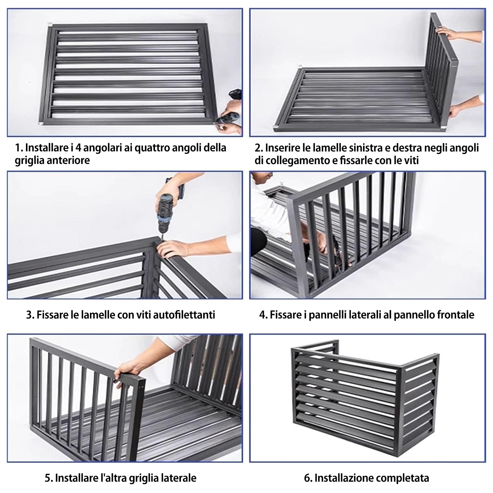 Coperture Per Climatizzatori Centrali Unità Esterne, Copertura in Alluminio, Griglia Decorativa Dell'otturatore, Dissipazione, Recinzione For La Privacy Della Lega di Alluminio 120×150×70(5P)
