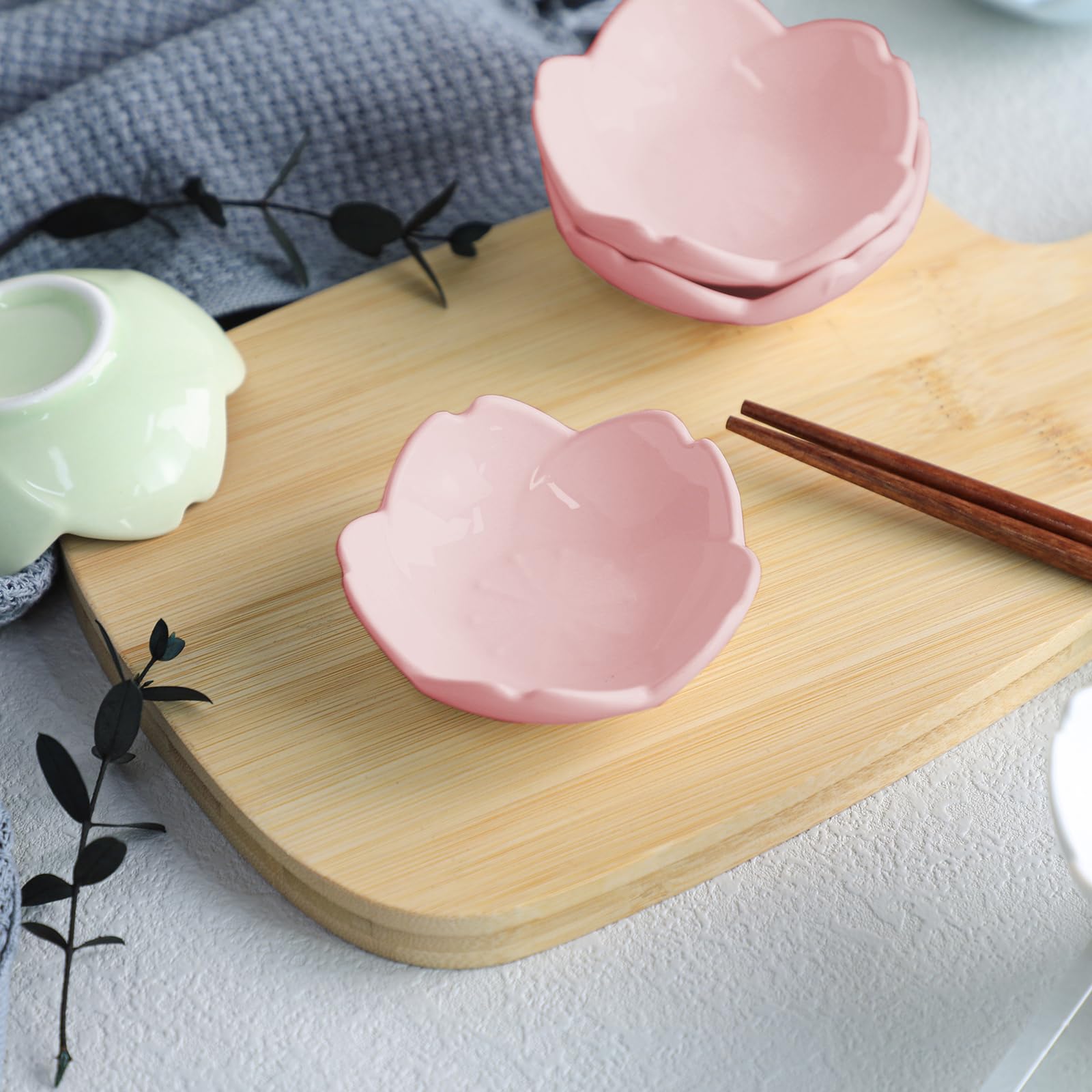 Ciotoline In Ceramica A Forma Di Fiore Per Salsa E Dessert (4 Pz) - 3
