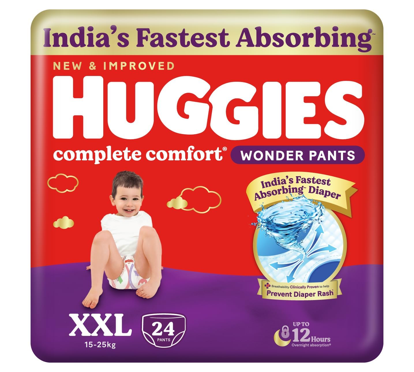 Huggies Wonder Pants Double Extra Large Size Baby Diapers (24 Count)