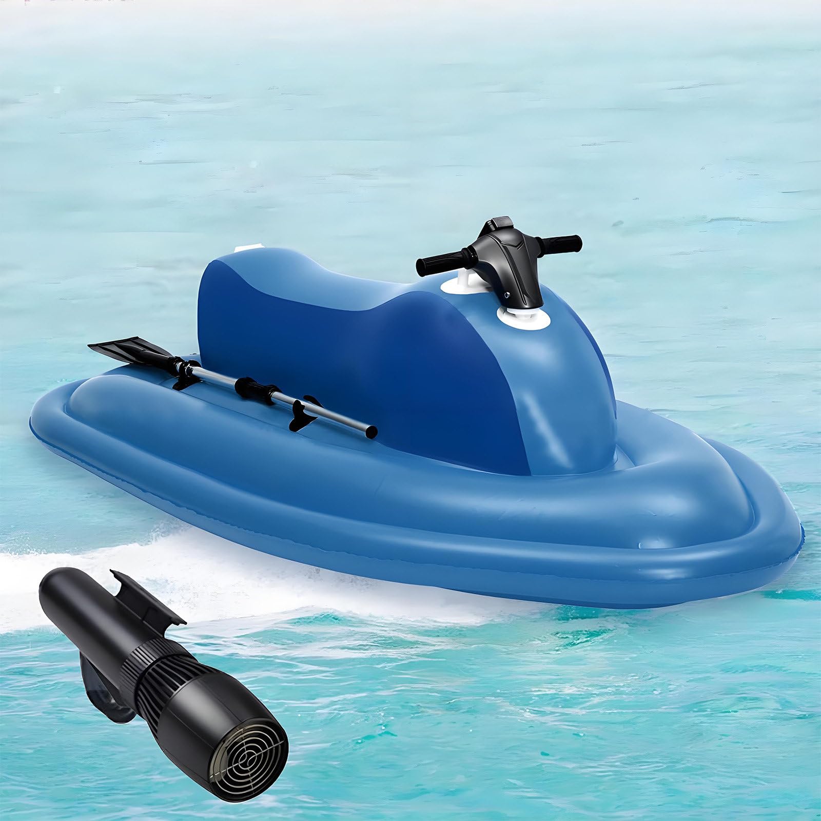 GIZMIT Dual-Fin Design Motorboat, Seated Floating Pool Motor Boat, Dual-Fin Design Motorboat, 10000/16000mah Battery Power,1-2 Persons Water Propulsion Jet Ski, for Family 500W16A
