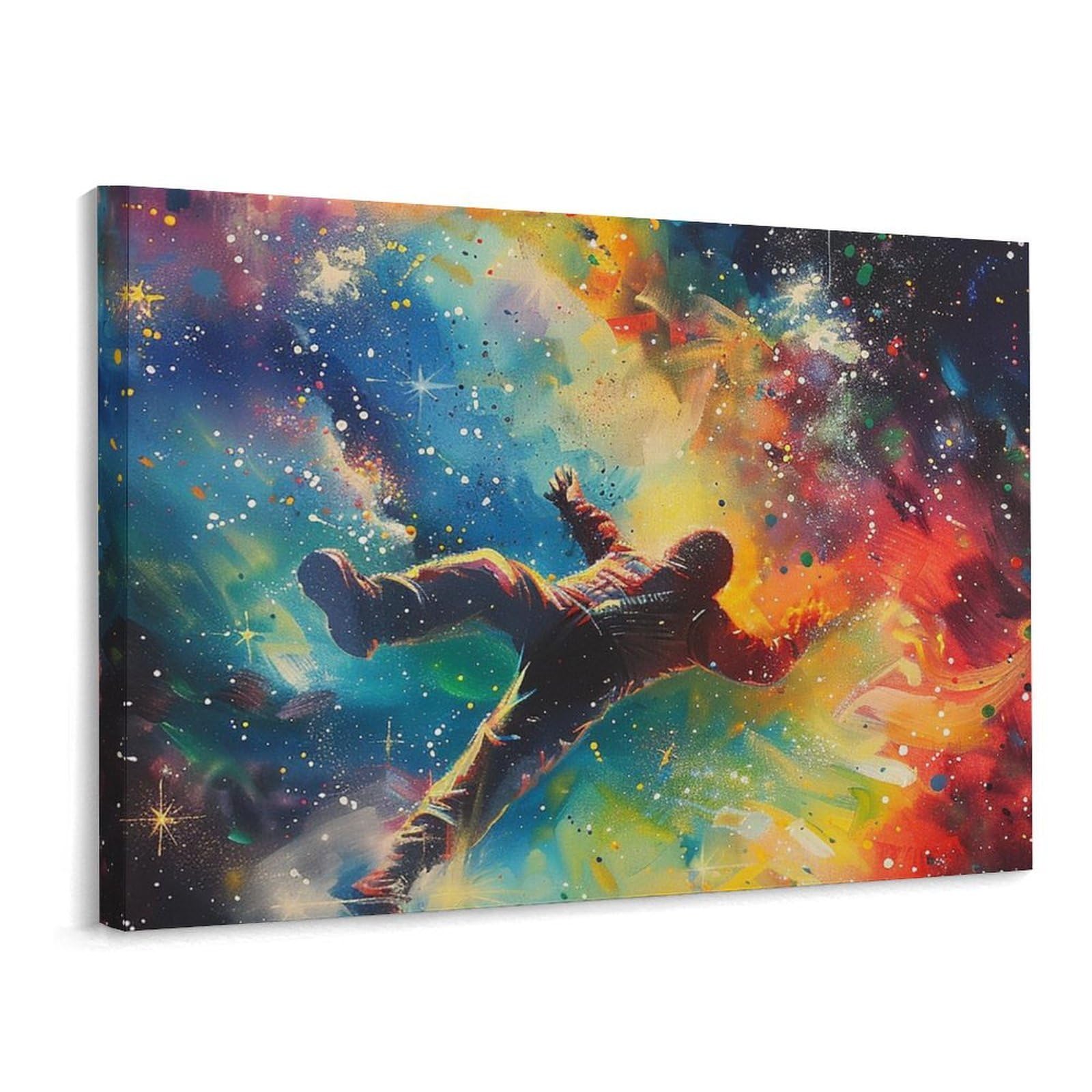 Canvas Wall Art for Living Room Prints Aesthetic Poster Canvas Paintings Prints Falling Into Space Pictures ArtWork Office Wall Decor Modern Abstract Wall Art for Bedroom Home Decor 30x40 Cm
