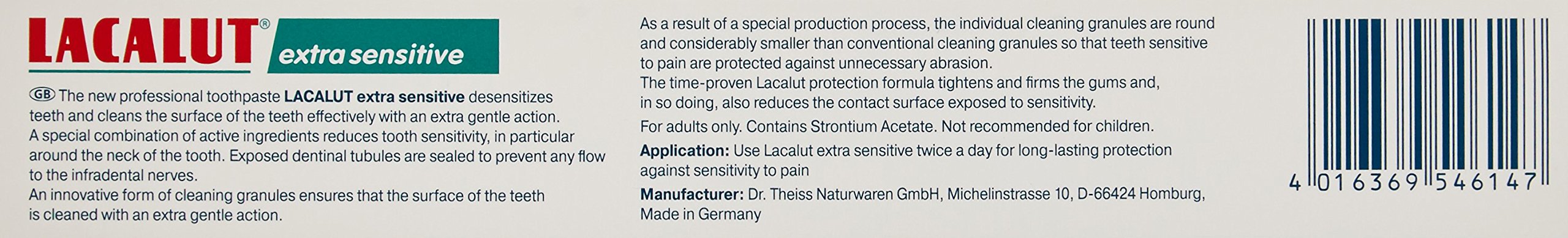 Lacalut Extra Sensitiv pasta do zębów 75 ml, 6 sztuk (6 x 75 ml)