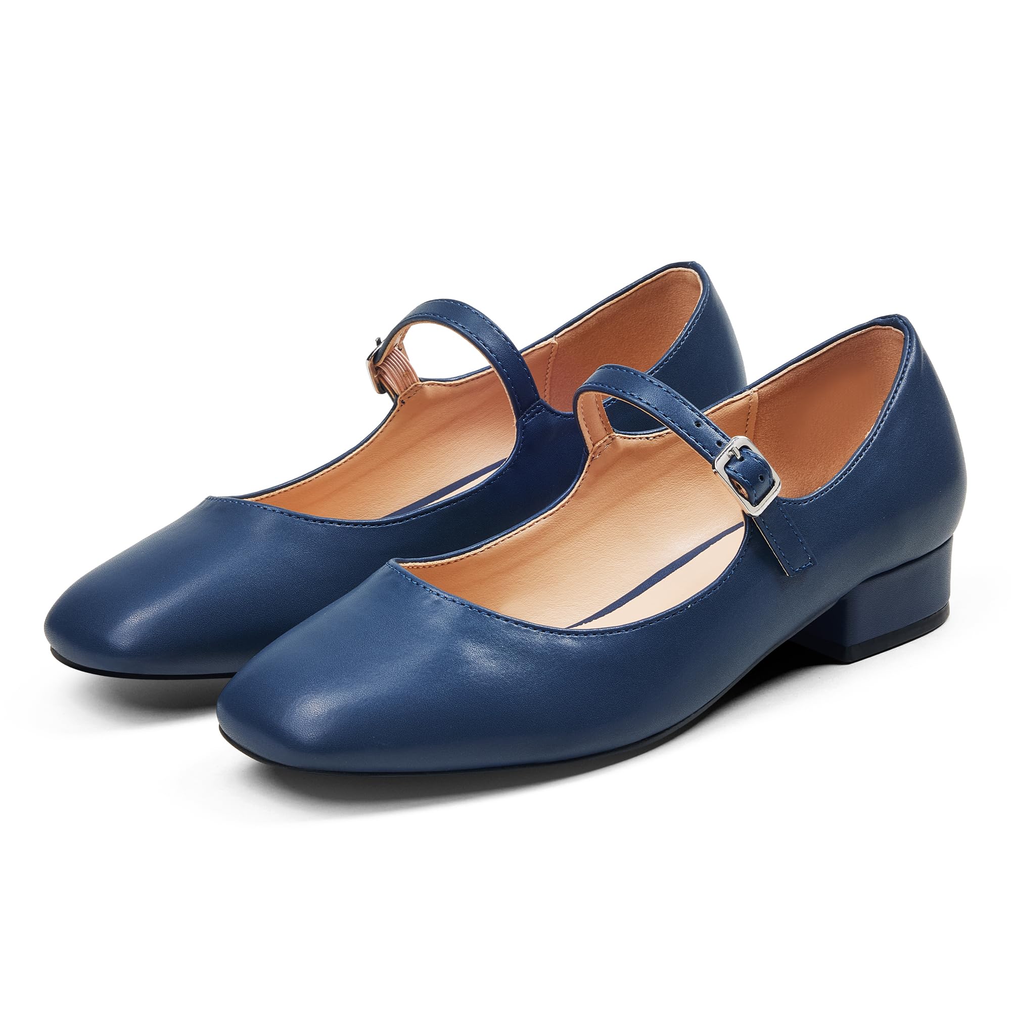 GENSHUO Mary Jane Scarpe da Donna, Ballerine con Punta Quadrata, Comode e Semplici, con Soletta Imbottita, EU 36-42