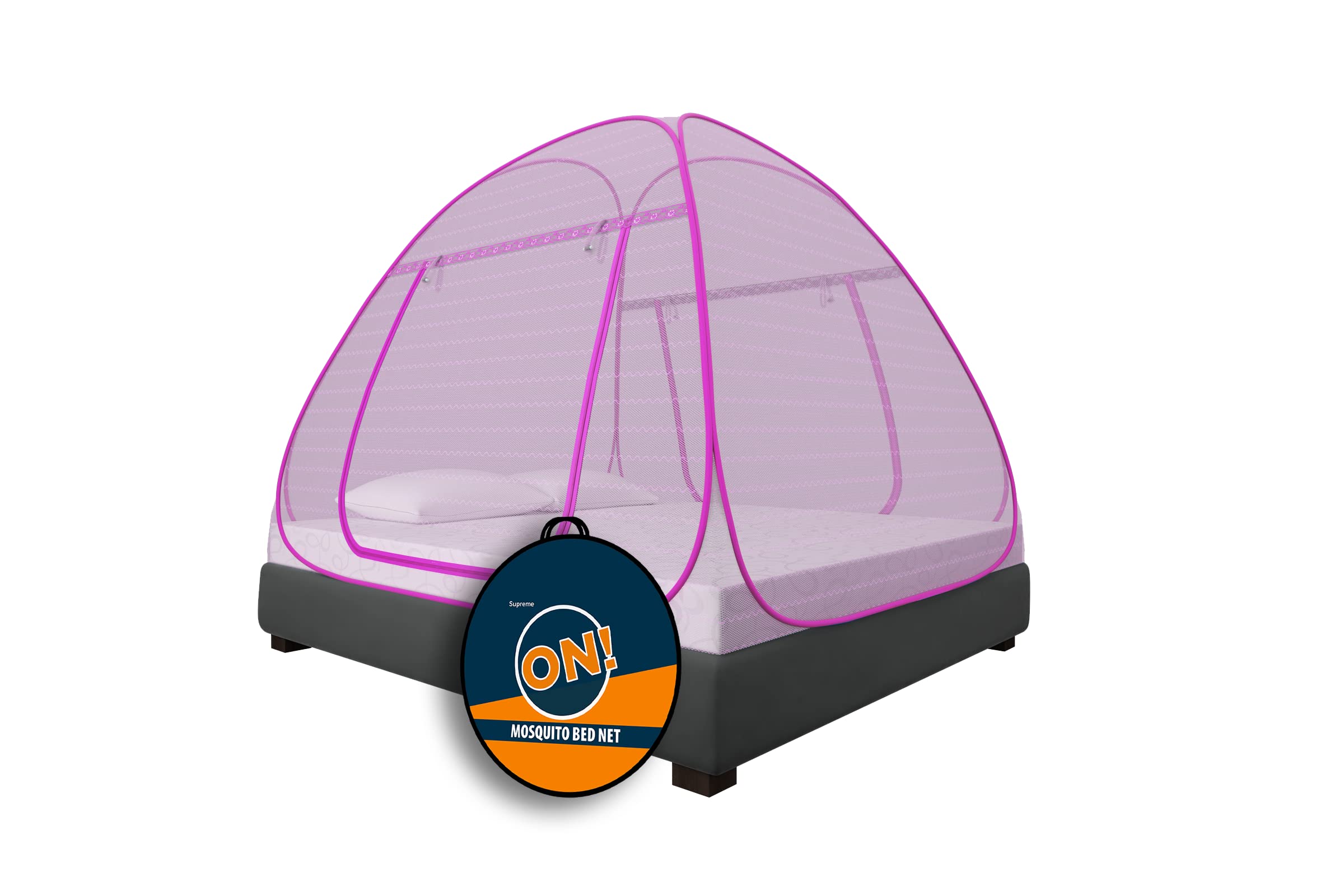 Supreme On Wave Pattern Mosquito Net for Double Bed,King-Size Premium Machardani,Strong&Durable,Tent Type,Foldable,Corrosion Resistant,Pink (B0BK4BX4T4) Amazon Price History, Amazon Price Tracker