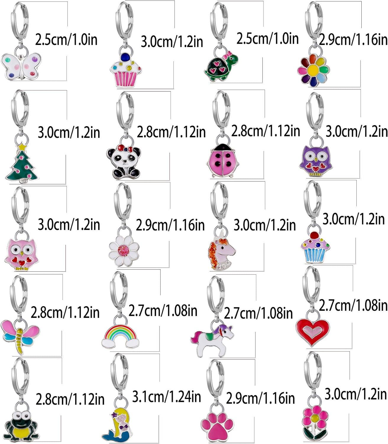 20 Pairs Hypoallergenic Earrings for Girls- Cute Dangle Earrings with Mini Hoop Earrings for Teen Girls - Image 6