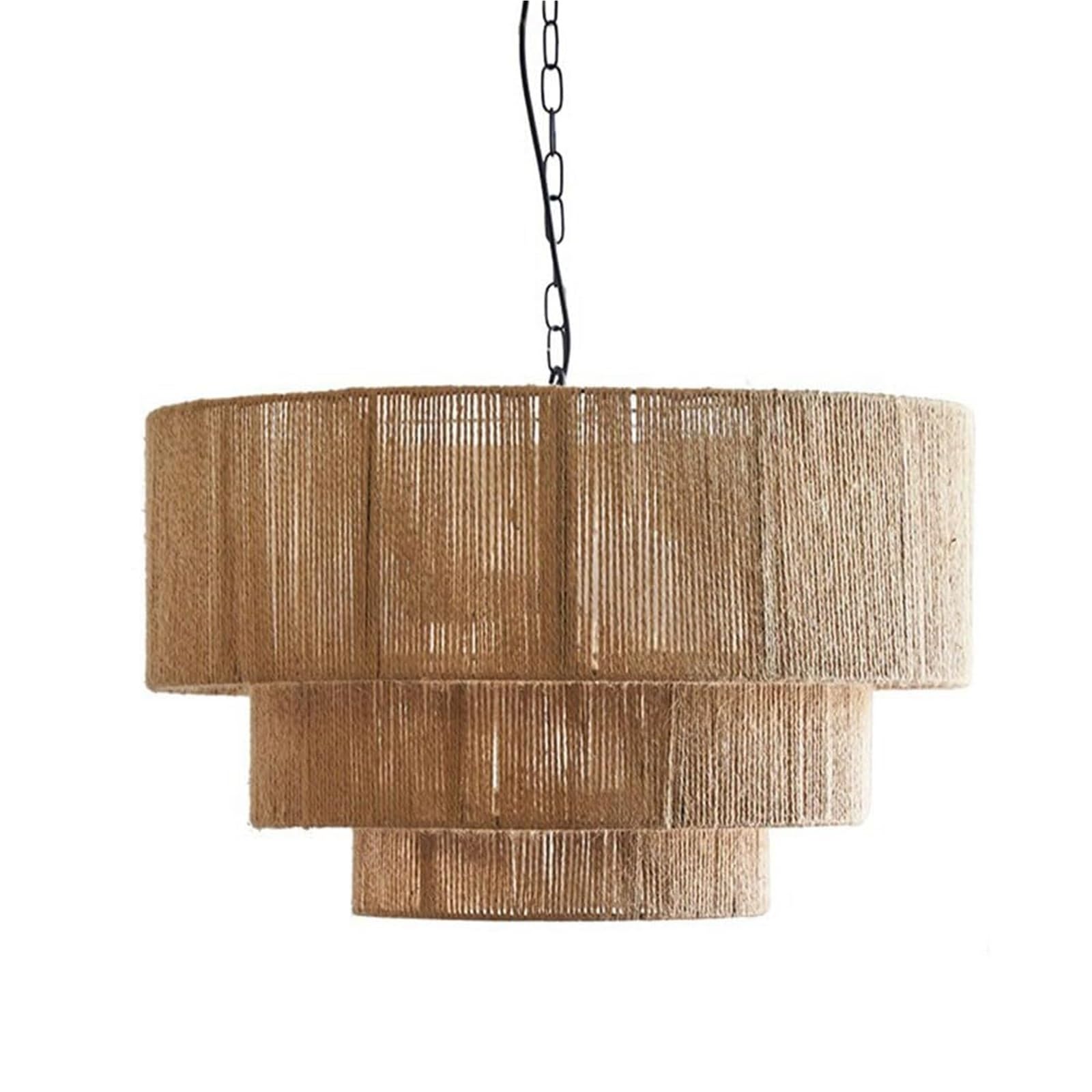 KHUKHU Bohemian Style Pendant Lamps Vintage Hemp Chandelier Creative Bedroom Main Light Restaurant Decoration Light Ceiling Lamp Fixture Antique Lantern for Kitchen Island Dining Table Bar(30cm)