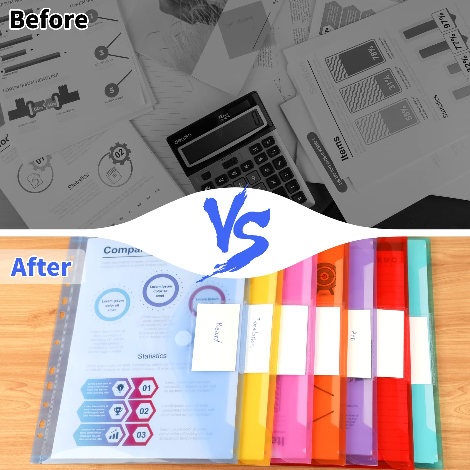 Yeria Lot De 30 Porte-documents A4 Avec Anneaux à Feuilles Volantes Et