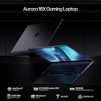 Aurora 16X Gaming Laptop, i7-14650HX, RTX 5060, 16'' 2.5K 180Hz