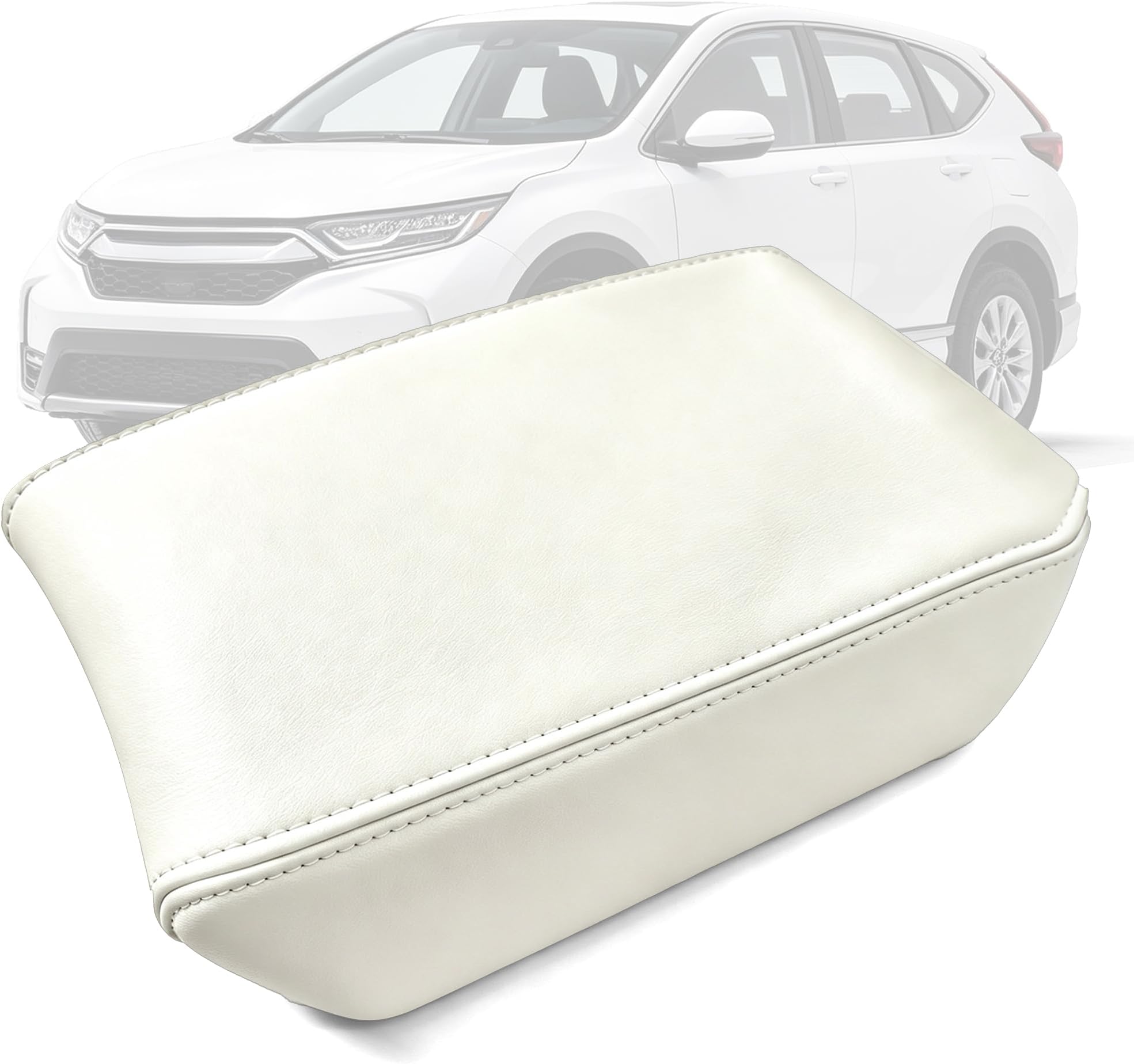 AOMSAZTO Beige Armrest Console Covers for CRV Honda 2017-2022 Leather Console Pad