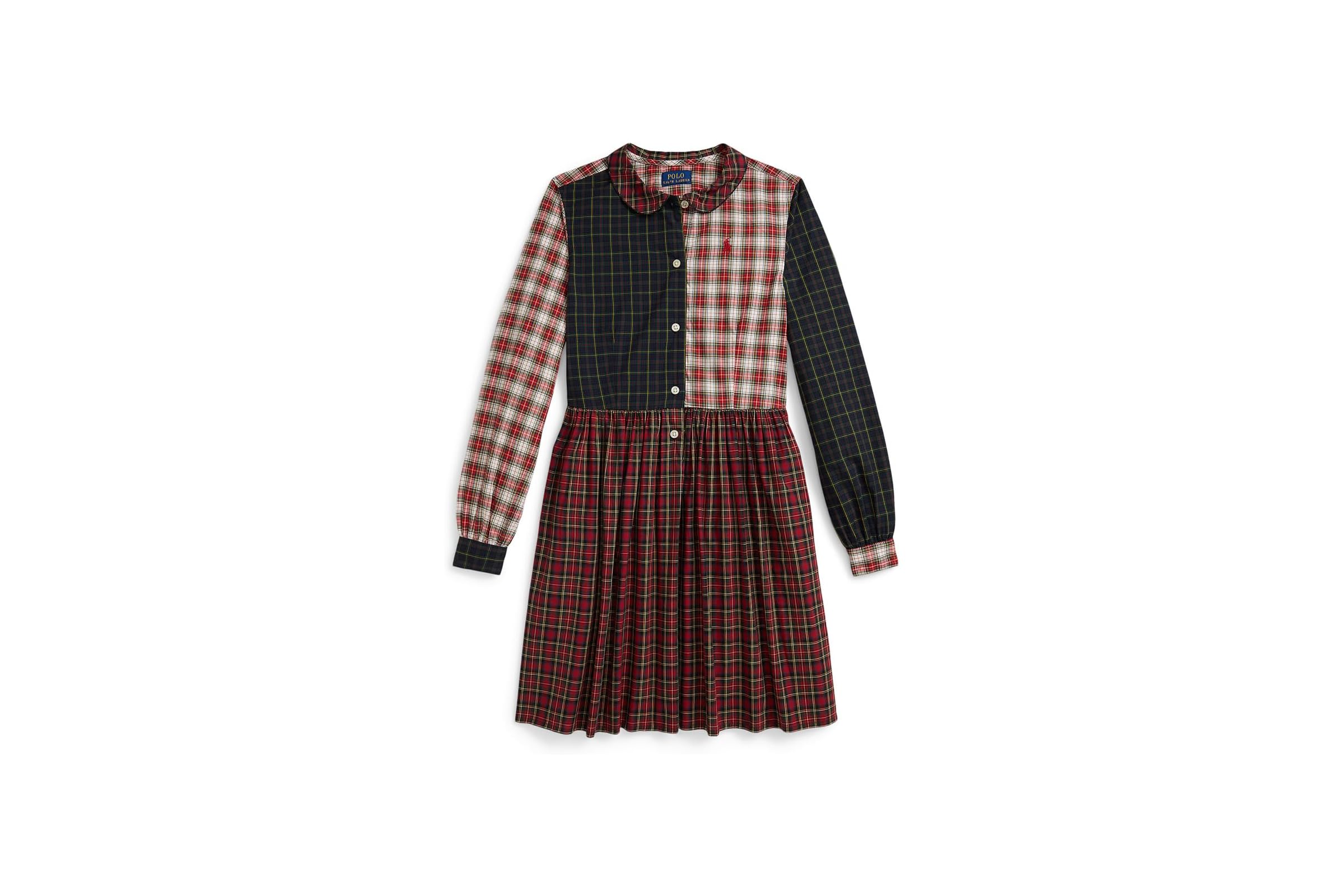 Платье Polo Ralph Lauren Kids Plaid Cotton Poplin Shirtdress (Big Kid)
