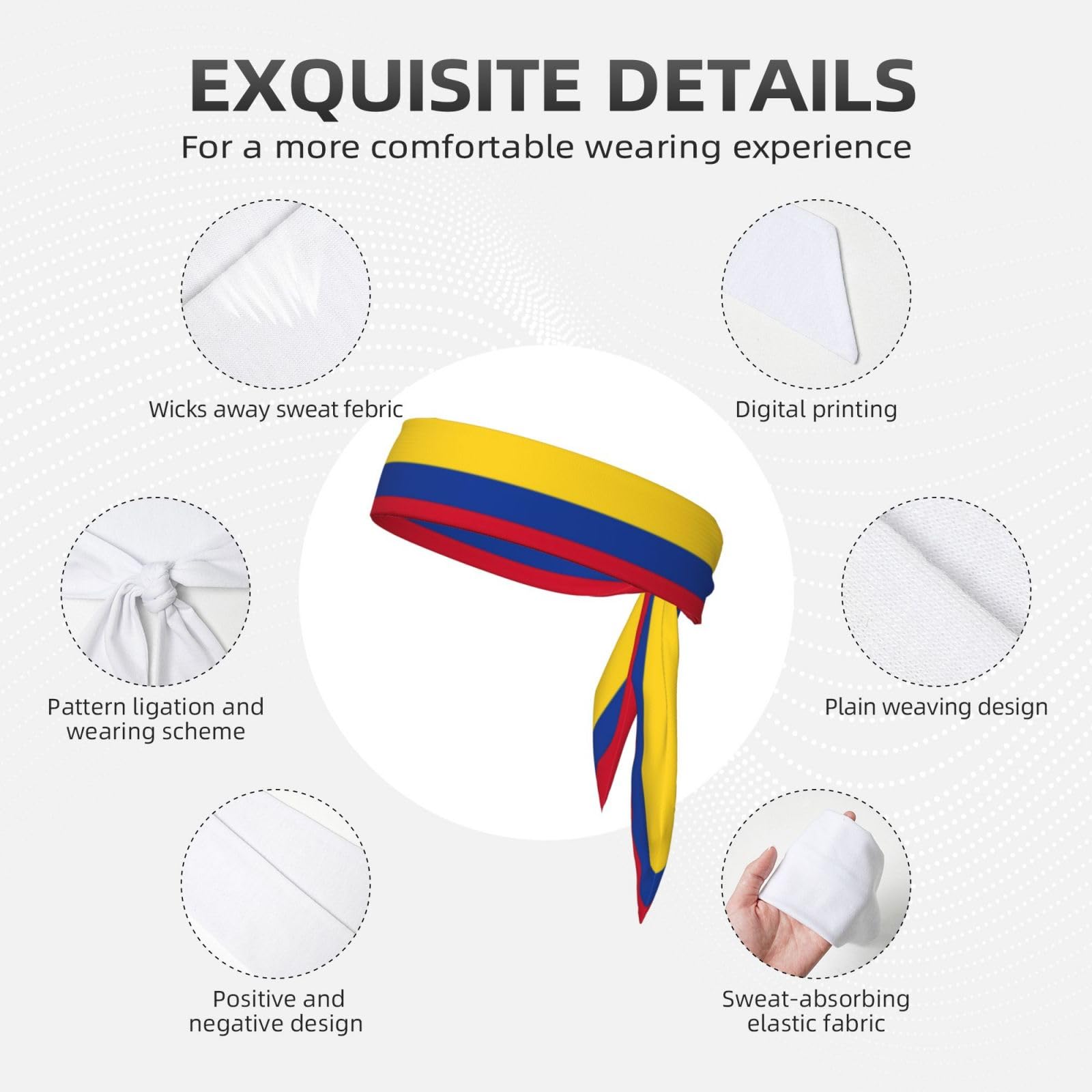 Bandeau Sport Colombie Lion - Évacue L'humidité, Anti-transpiration - Taille Unique Unisexe, Polyester