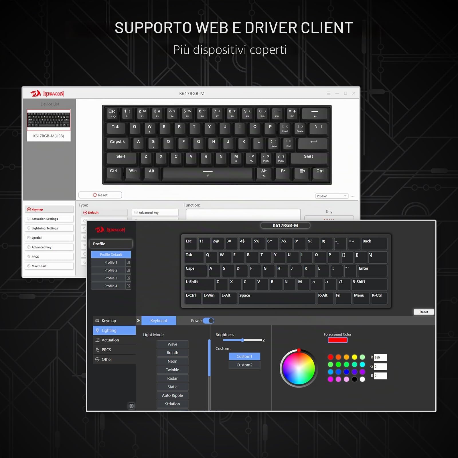 Redragon K617 HE Tastiera da gioco cablata con interruttori magnetici | Azionamento iperrapido ad effetto Hall, polling elevato, design compatto 60%, illuminazione RGB, prestazioni competitive