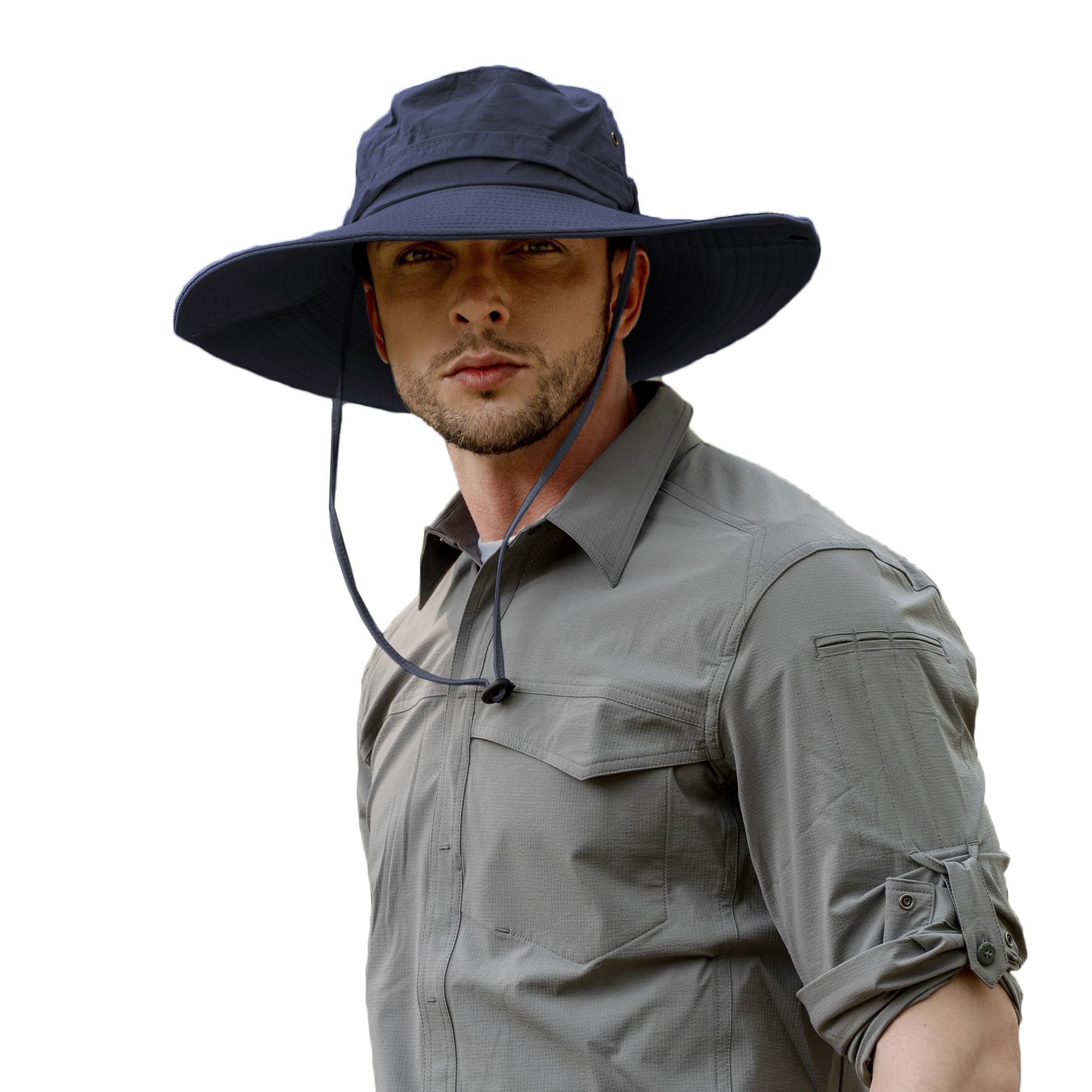 ZLYC Sombrero Tipo Militar de ala Ancha para Hombre, Impermeable, protección Solar al Aire Libre, Gorra de Pescador — view 12