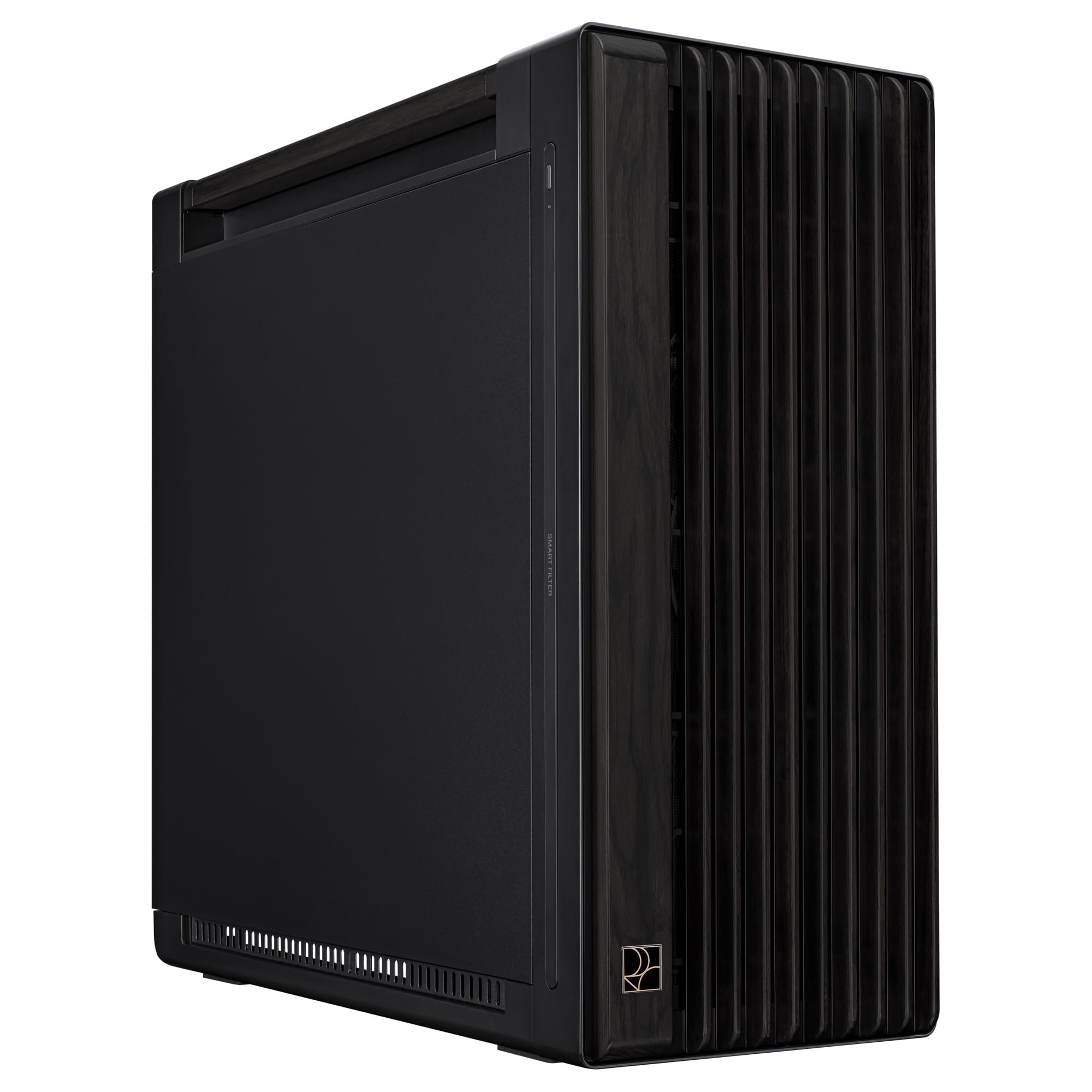 ASUS ProArt PA602 Wood Edition - Chasis para Ordenador E-ATX (Panel Lateral de Metal, Dos Ventiladores de 200 x 38 mm, radiador de 420 mm, USB Tipo-C, Indicador de Polvo IR)