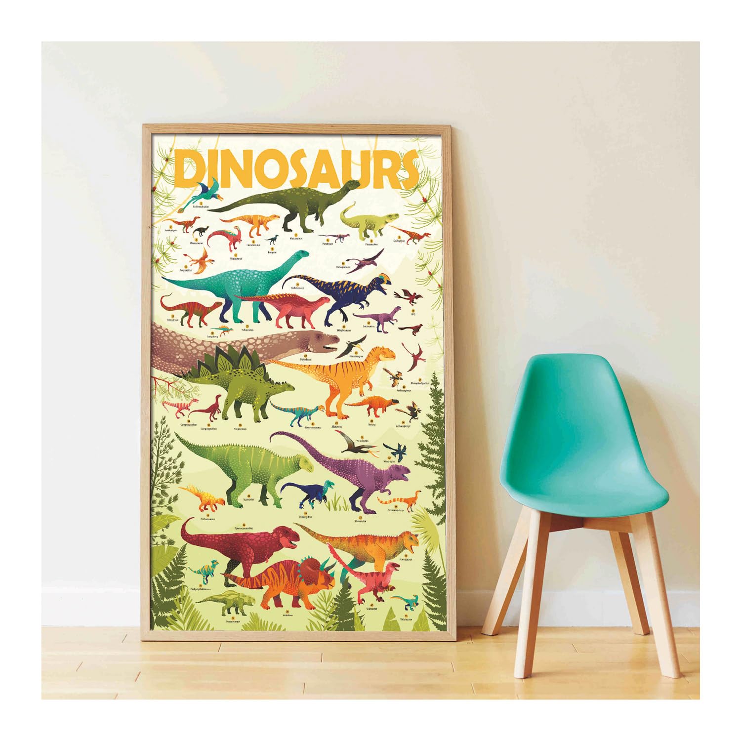 Póster De Pegatinas De Dinosaurios Poppik – 5 A 12 Años, Numérico, Reutilizable, Educativo Y Relajante