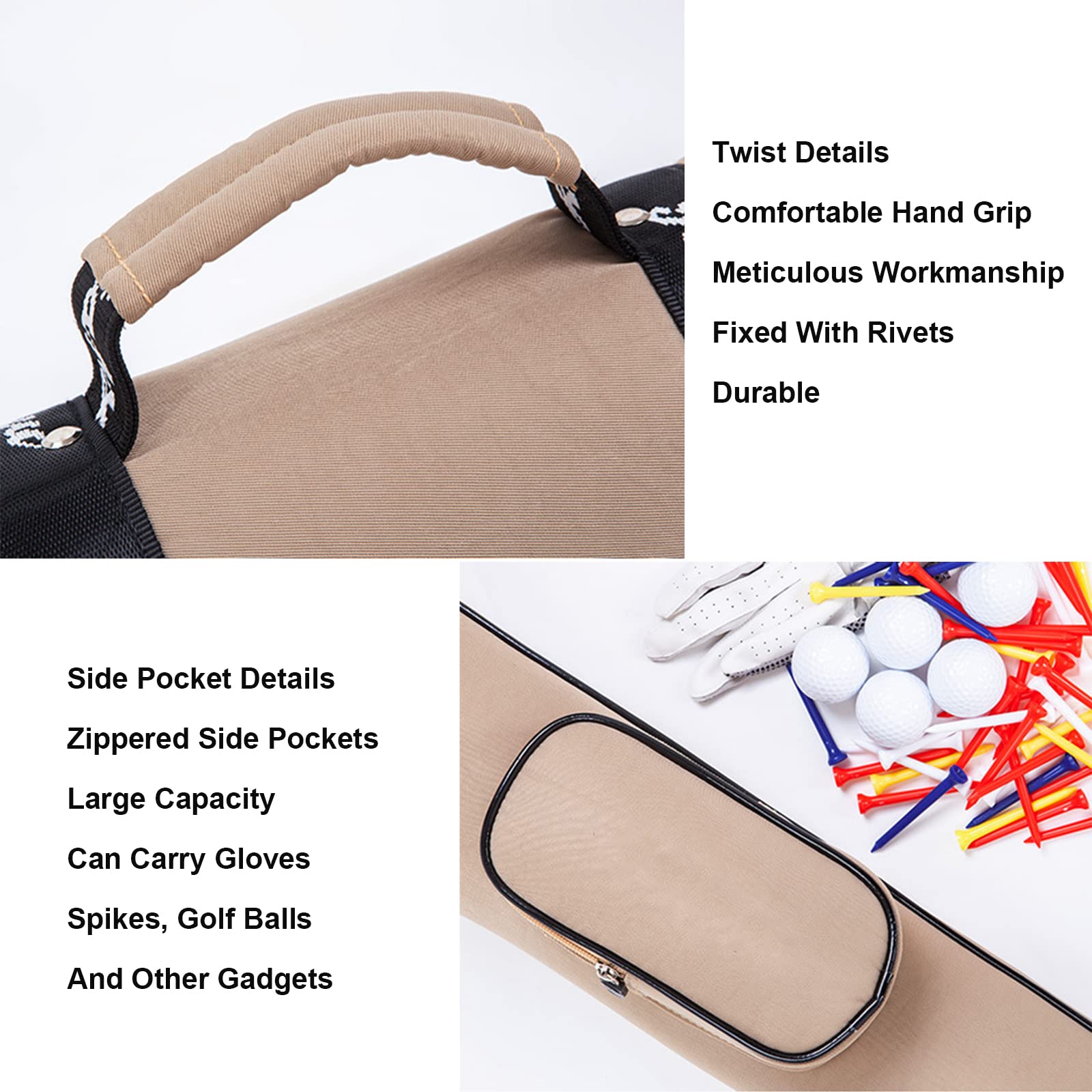 Bolsas de Golf Ligeras Bolsa de Golf Portátil y Duradera Paquete de Transporte Unisex Puede Contener 9 Palos Cinturón de Hombro