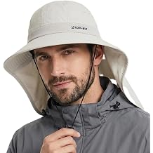 TOP-EX Cooling Sun Hat with Neck Flap UPF 50+ Wide Brim Breathable Hat for Hiking, Fishing & Big Heads
