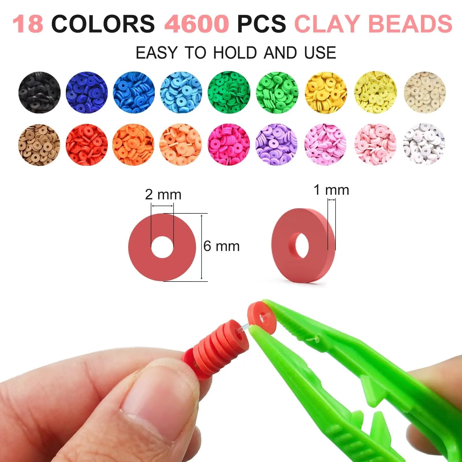 Abalorios Para Hacer Pulseras Kit de fabricación pulseras cuentas arcilla DIY, 5100 Uds., con y dijes