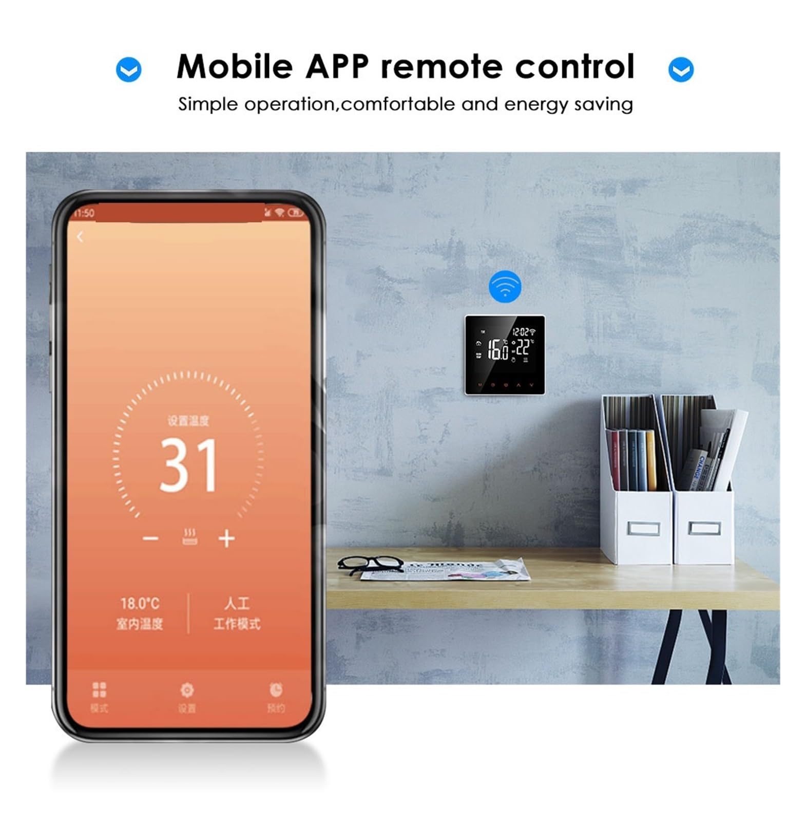WiFi Inteligentny Termostat Regulator Temperatury Do Elektrycznego Ogrzewania Podłogowego Kocioł Wodny/Gazowy Precyzja łatwość Konfiguracji(WiFi WaterGas Boiler)