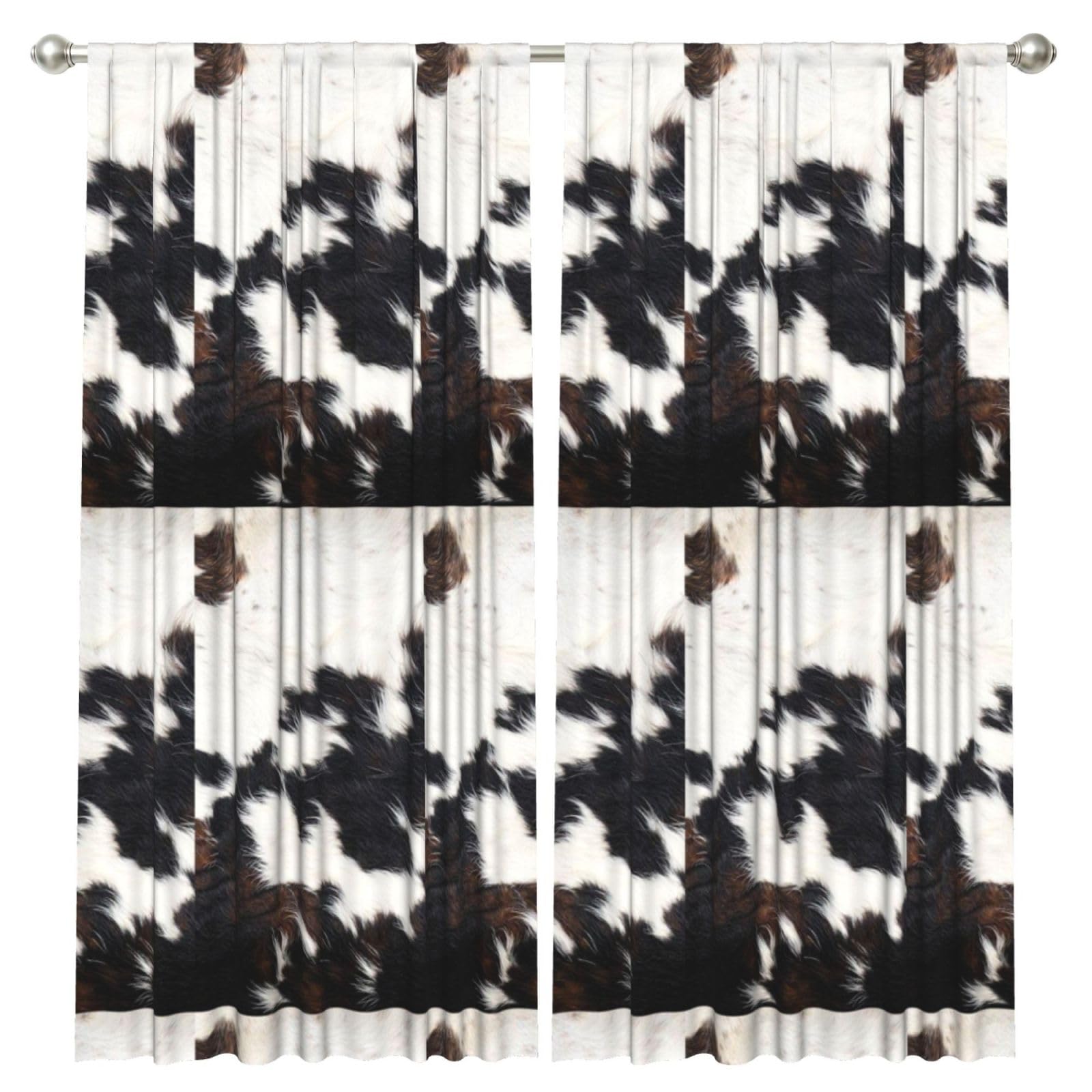 InOmak Brown Cowhide, 2 Panels Window Curtains 52 x 84 Inch Blackout Curtains for Living Room Bedroom