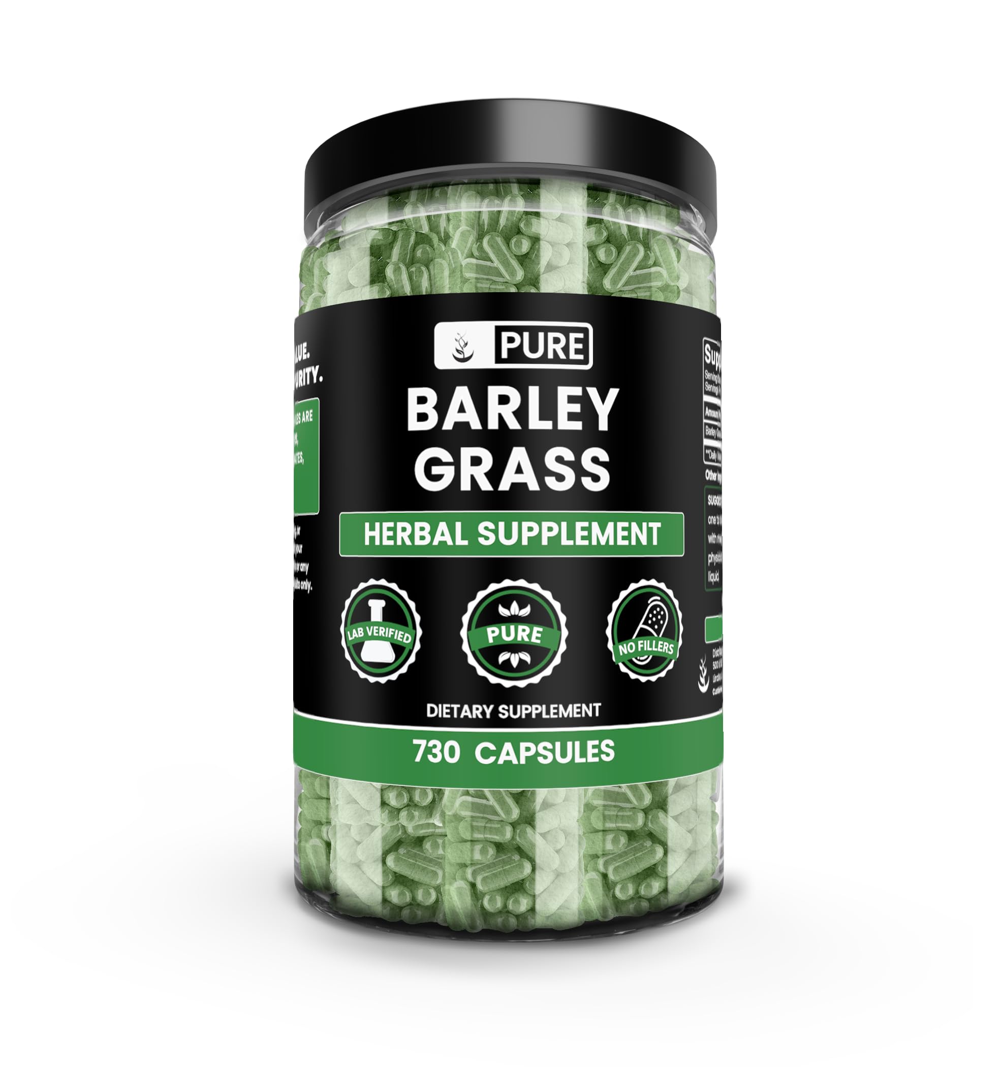 Barley Grass (730 Capsules) No Magnesium Or Rice Fillers, Always Pure