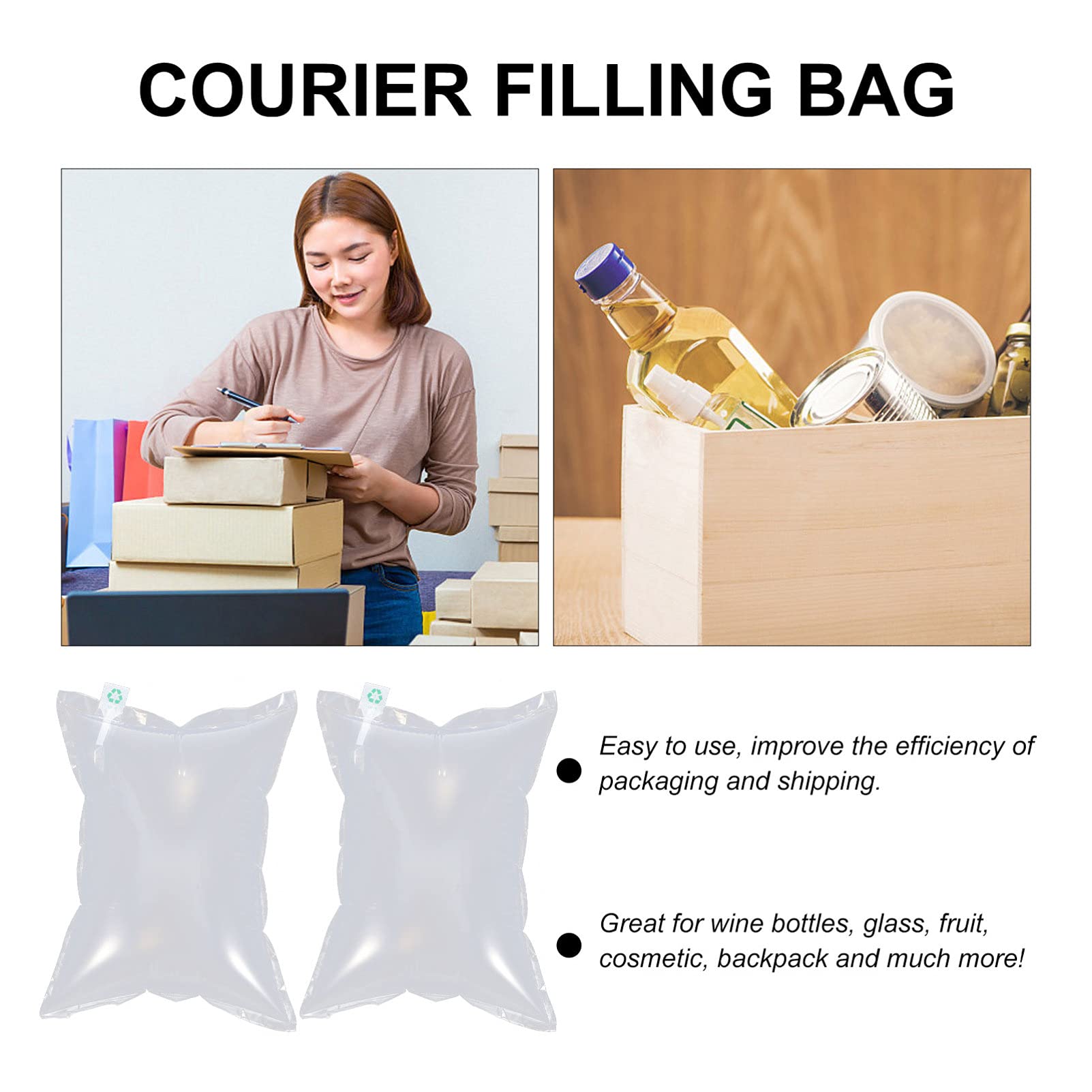 Paquet de 30 Pièces en Film Coextrudé pour Expédition | Protection Gonflable Anti-collision, Léger, pour Bouteilles de Vin et Fruits, Améliore L’efficacité D’emballage