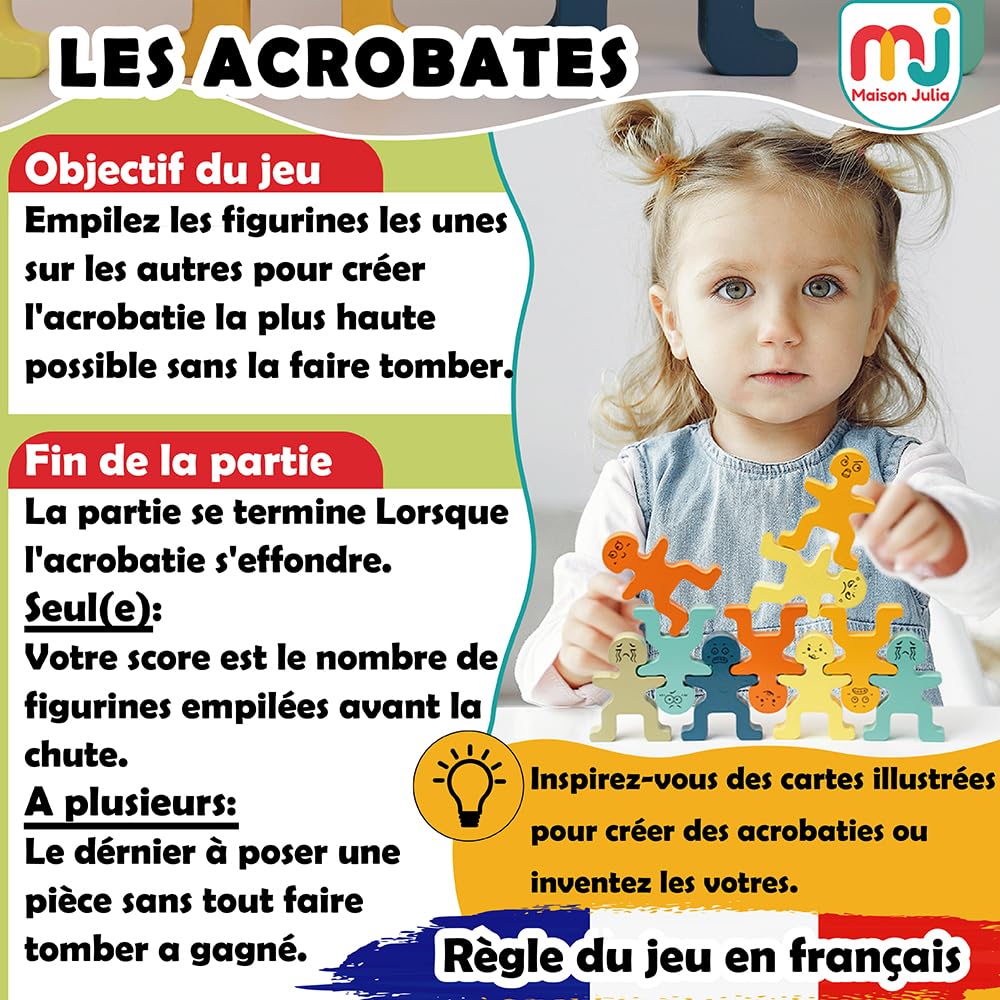 Wer wird die stabilste Hand haben? Gesellschaftsspiel aus Holz zum Stapeln für Kinder und Familie – Feinmotorik Spielzeug Montessori Konstruktion, Reisen, Geschenk zum Geburtstag