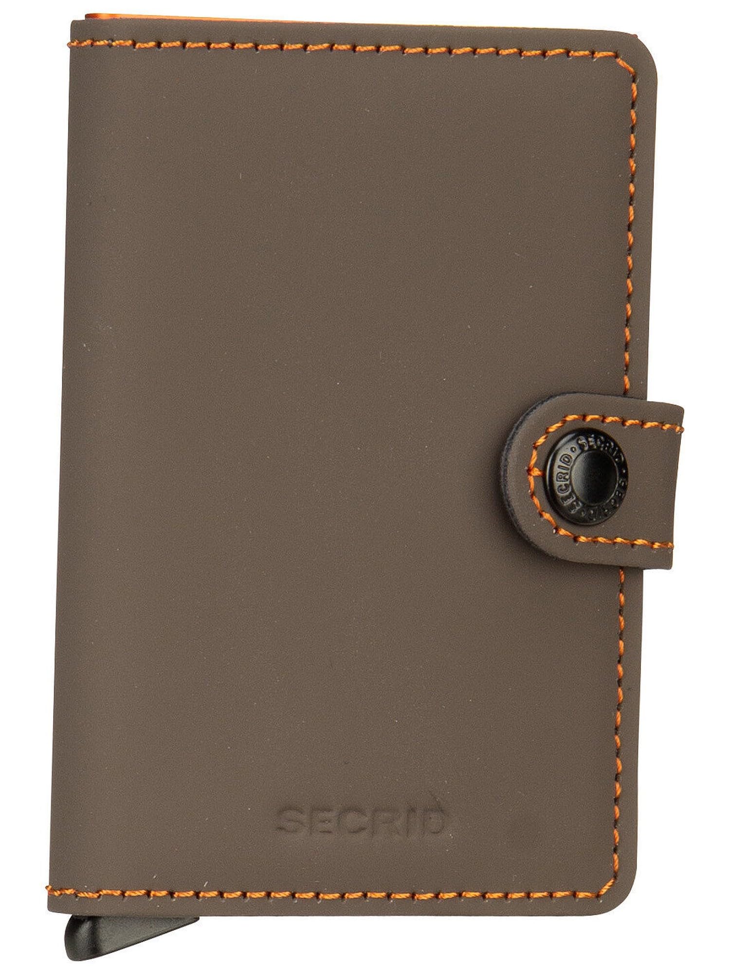 Secrid Miniwallet Truffle & Orange - Tarjetero de Piel para 4 Tarjetas o 6 Tarjetas sin Relieve, 10,2 x 6,5 x 2,1 cm, Color Naranja