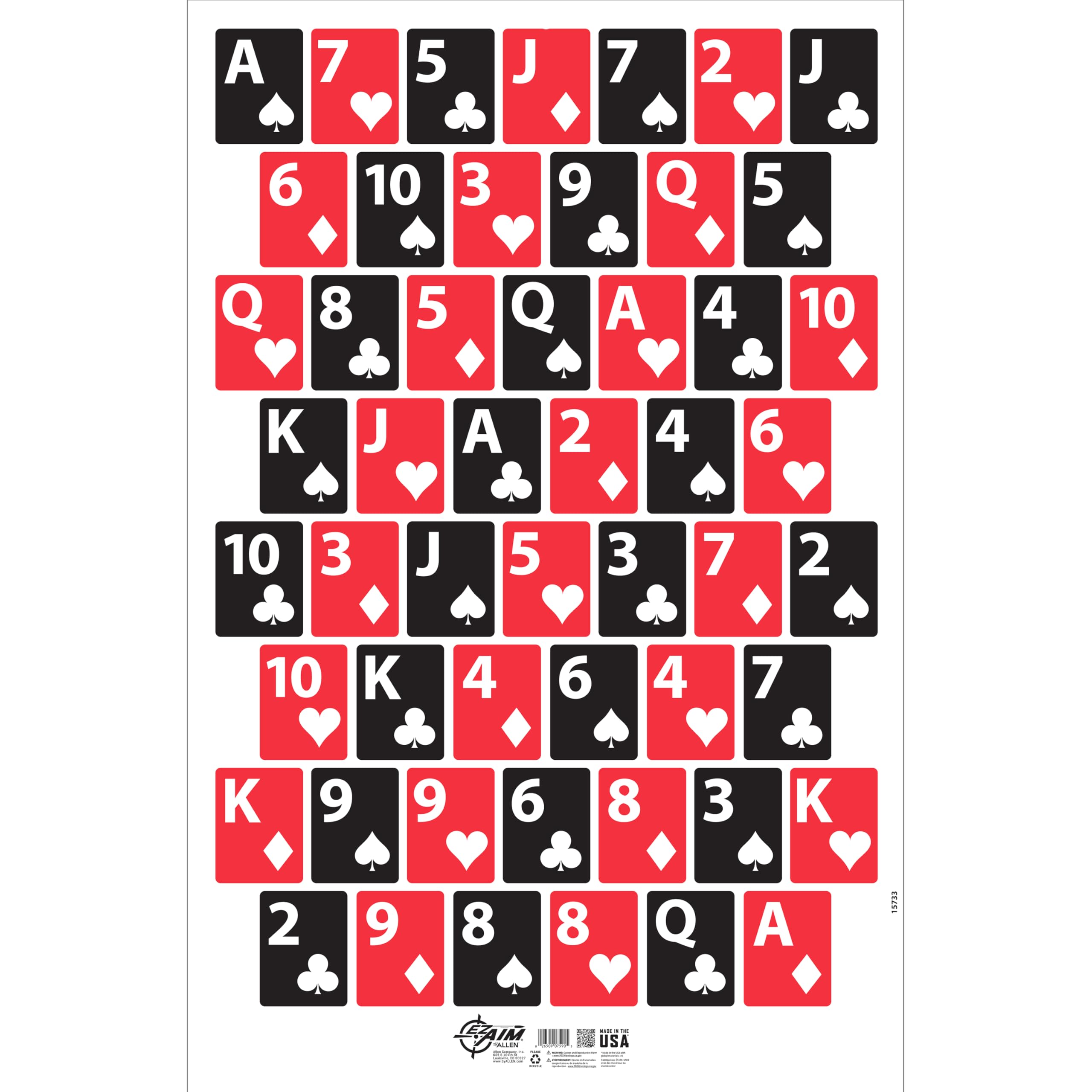 EZ Aim® Deck of Cards Shooting Target & Backer, Corrugated, 23" x 35," Tan