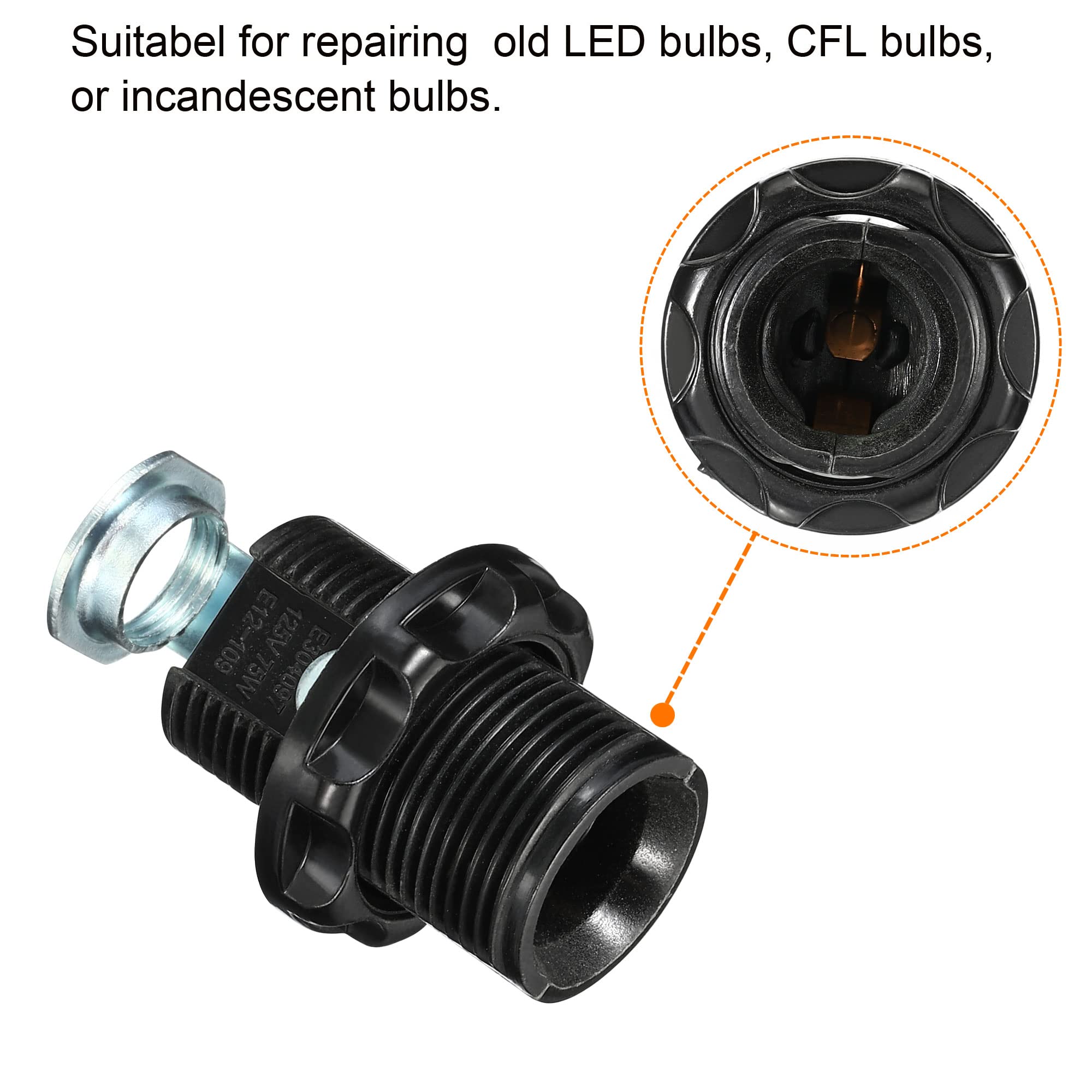 Amazon.co.jp: PATIKIL E12電球ホルダー ライトソケット 3個 ねじ込み