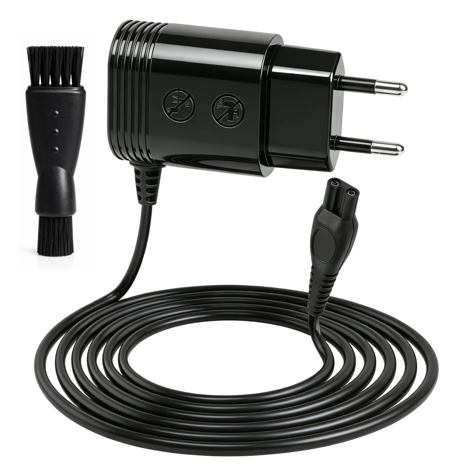 HQ8505 - Caricatore per rasoio Philips, 15 V, 1,5 m, compatibile con Philips 3000, 5000, 7000, 9000, MG7720, MG7745, QP6510, QP6651, S5588, HC5630, con spazzola per la pulizia della barba