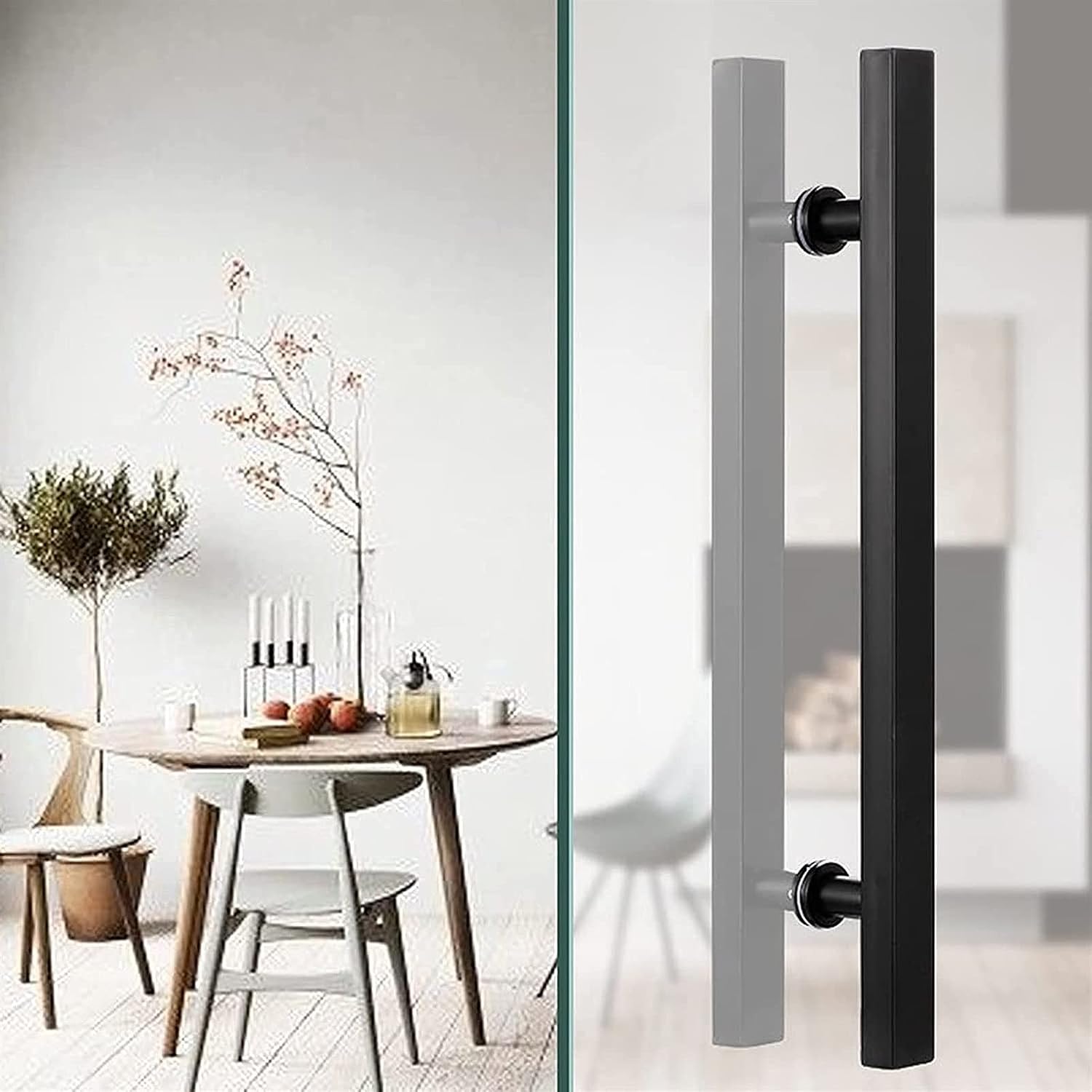 Modern Push Pull Bar Handle, Heavy Duty Commercial Grade Stainless Steel Push Modern Door Handle/Barn Door Handle/Door Handles,Fully Brushed Stainless Steel Finish,