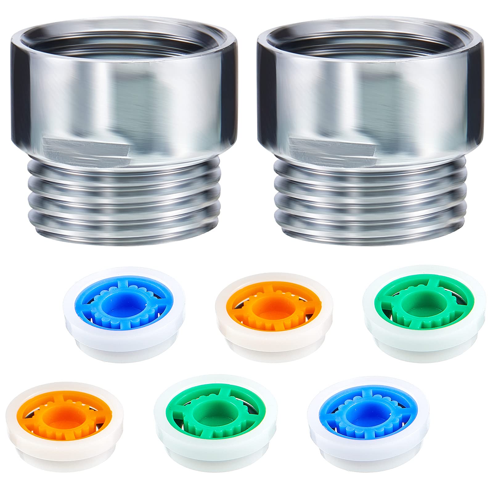8 pieces of Shower Flow Reducer Limiter Set, Water Flow Restrictor, 1/2 inch Thread size 4, 6 and 9 L/min flow for bathroom shower water saving, Suitable for Fixed Shower Head or Handheld Shower