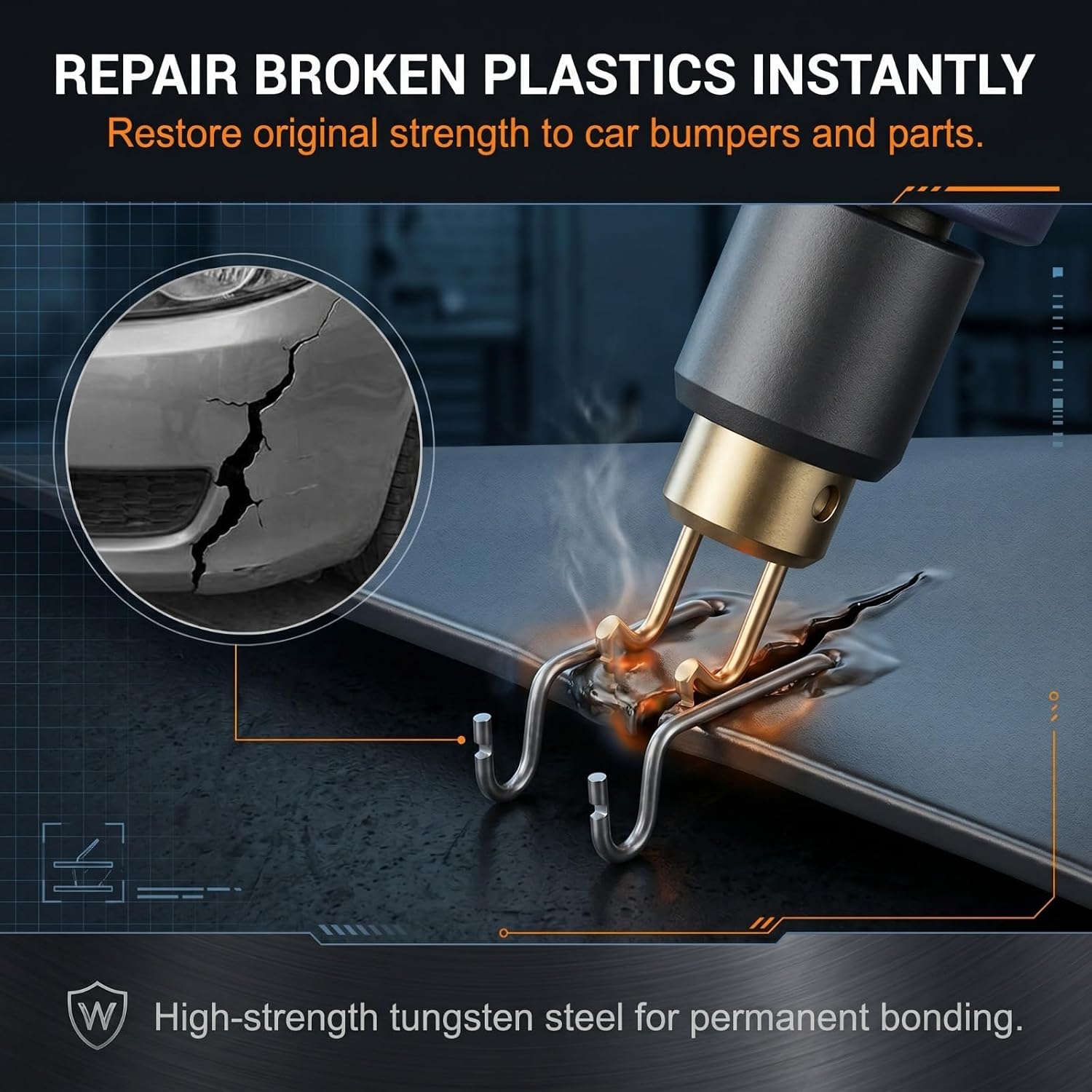 600 PCS Hot Staples Bumper Welding Rods, 0.6mm/0.8mm Bumper Repairing Plastic Welding Kit, Metal Wave Shape Hot Staple Welding Wire for Machine/Car Repair image 5