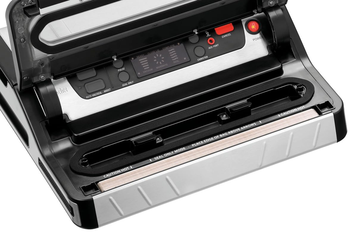 Bartscher Vakuumiergerät 315/20L – für Gastronomie, elektronisch mit Vakuumbehälterfunktion, Edelstahl/Kunststoff, Schweißstab 315 mm, inkl. Folienrolle