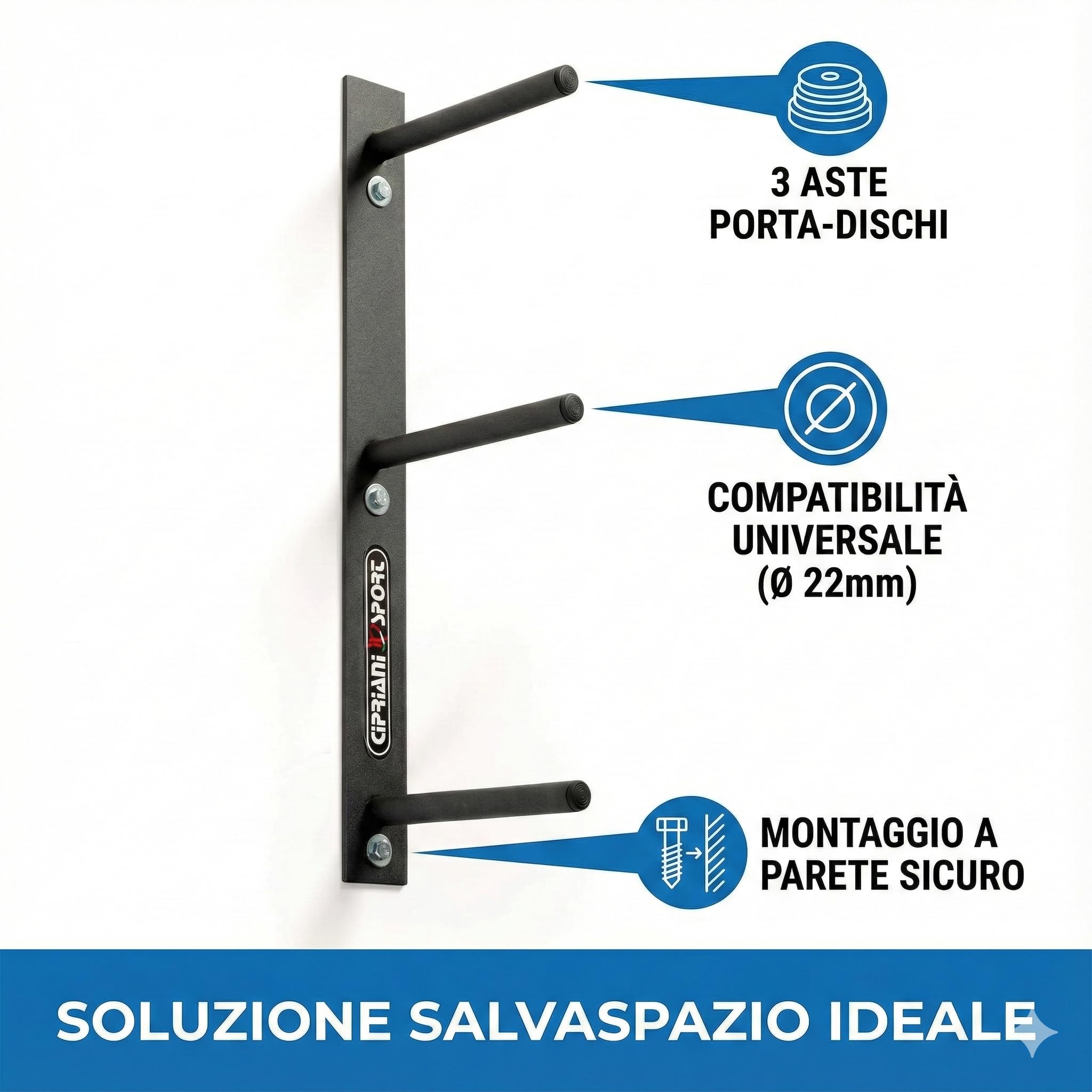 Rack de Poids en Acier Noir Modern