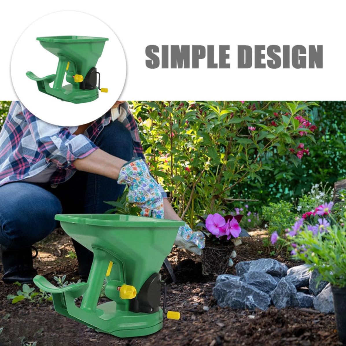Alasum Esparcidor de Semillas Portátil de Mano para Jardinería y Fertilización, Material Plástico Seguro, Diseño Versátil para Cultivos y Césped