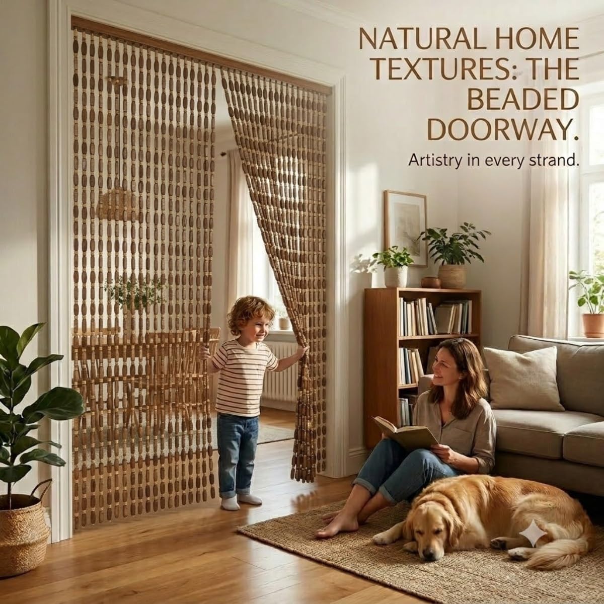 Rideau À Perles en Bambou Pour Porte, Fait Main et Réutilisable, Séparateur de Pièce Décoratif, Rideau Suspendu Pour Protection Contre Les Insectes, Cuisine Chambre(Claret,100x180cm)