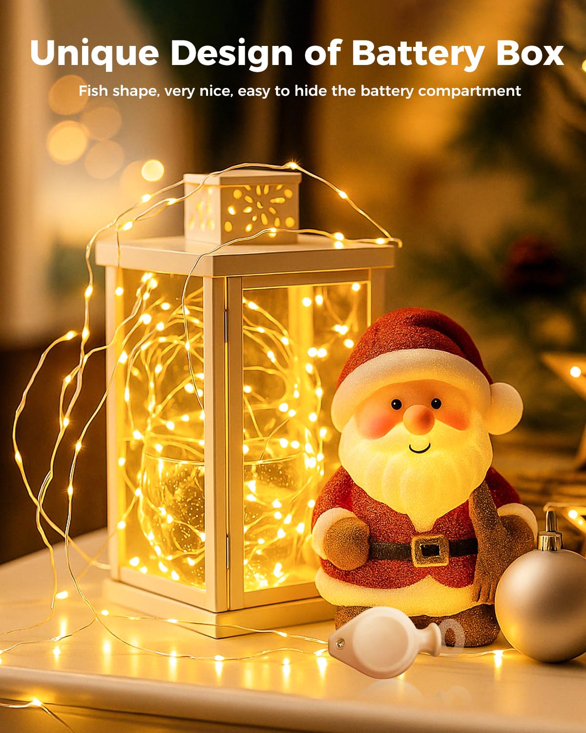 btfarm Lichterkette batteriebetrieben, 20 LEDs, Mini-Lichterkette, wasserdicht, Silberdraht für Einmachgläser, Tafelaufsatz, Tischdekoration, Schlafzimmer, Weihnachtsdekoration, Warmweiß, 50 Stück