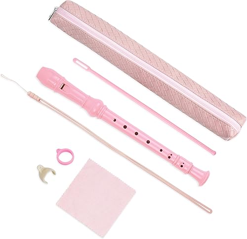 Miniatura 180 de Flauta para principiantes, niños y adultos, 8 agujeros, soprano, con varilla de limpieza y funda de cuero para estudiantes, entretenimiento en casa