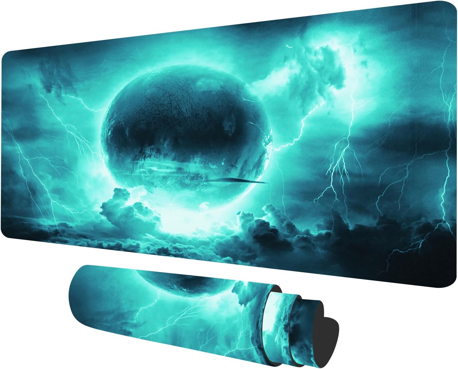 MTG Playmat, Forest Playmat TCG for MTG DTCG CCG RPG Castle Trading Card Playmats Smooth Cloth Surface Non-Slip Rubber Bottom Board Games Blue Sky MTG Mat 23.6X 13.7