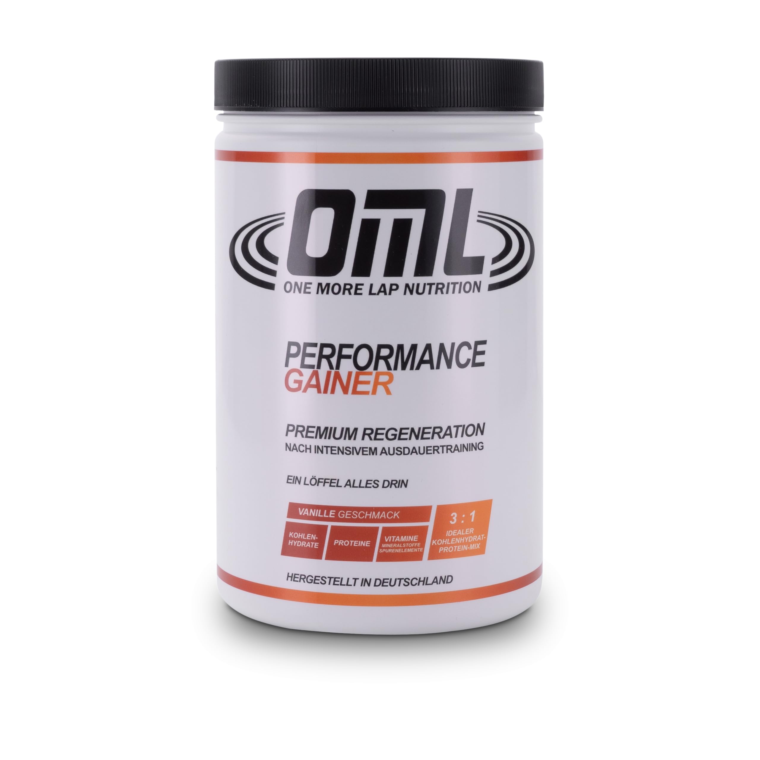 OML Performance Gainer - Premium Recovery Shake speziell für Triathleten I 60 g Kohlenhydrate + 20 g Protein I 3:1 Verhältnis I 21 Mikronährstoffe I 880g / 10 Portionen I Made in Germany I dopingfrei